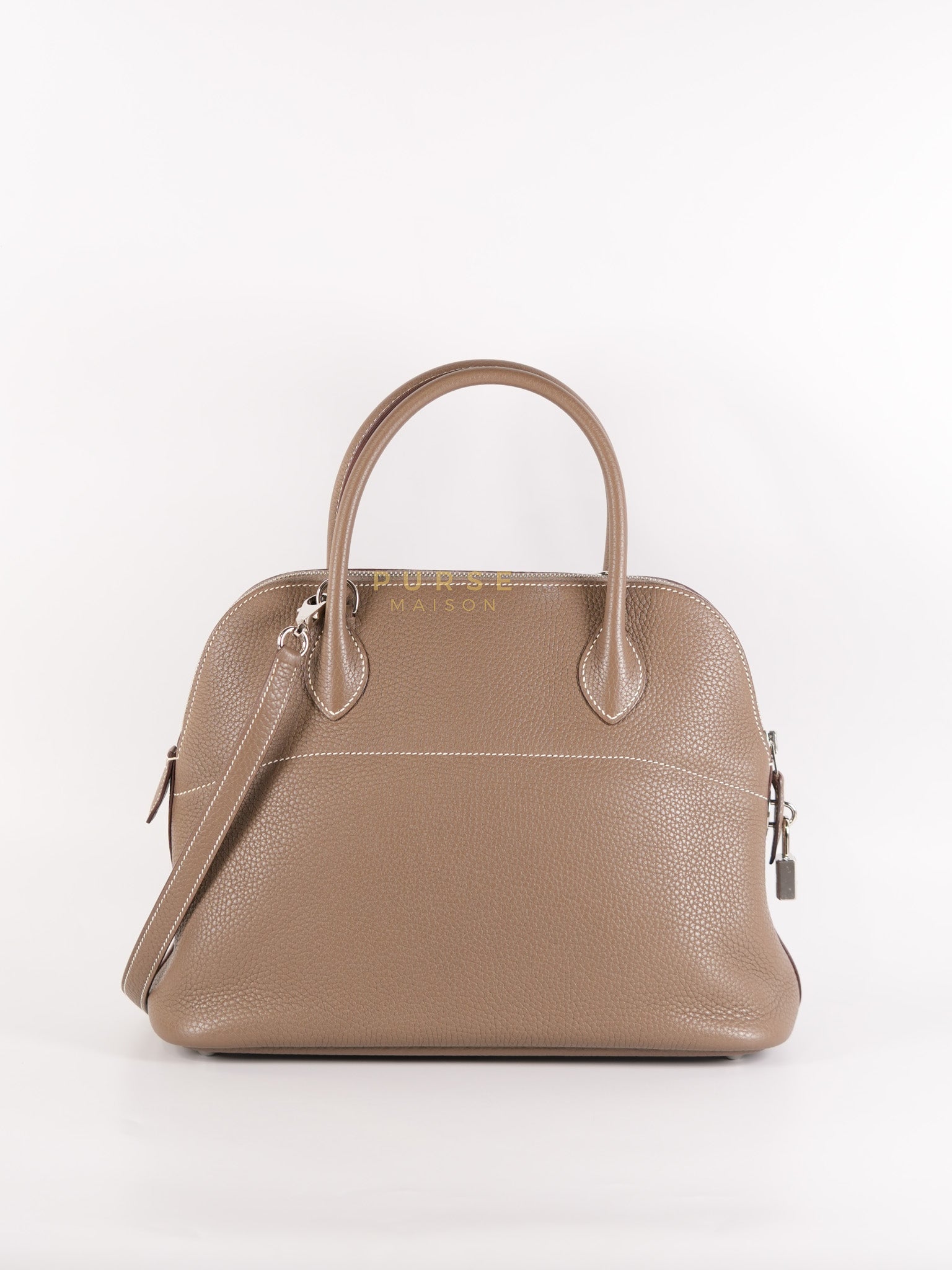 Bolide 31 in Etoupe Taurillon Clemence Leather Palladium Hardware Stamp X(2016) | Purse Maison Luxury Bags Shop