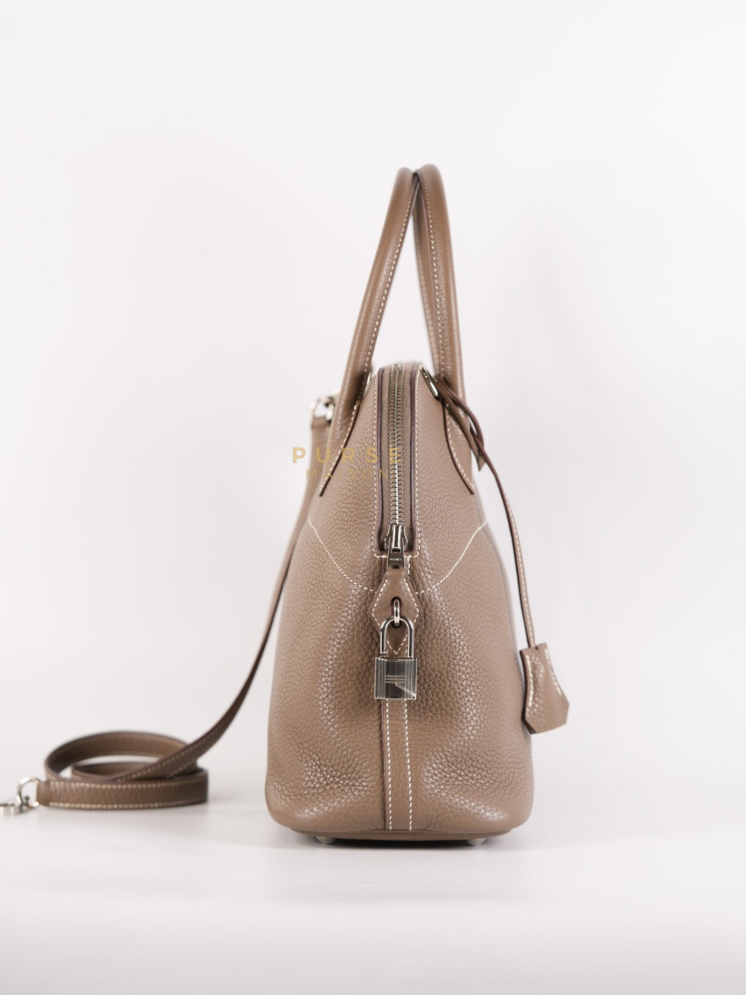 Bolide 31 in Etoupe Taurillon Clemence Leather Palladium Hardware Stamp X(2016) | Purse Maison Luxury Bags Shop