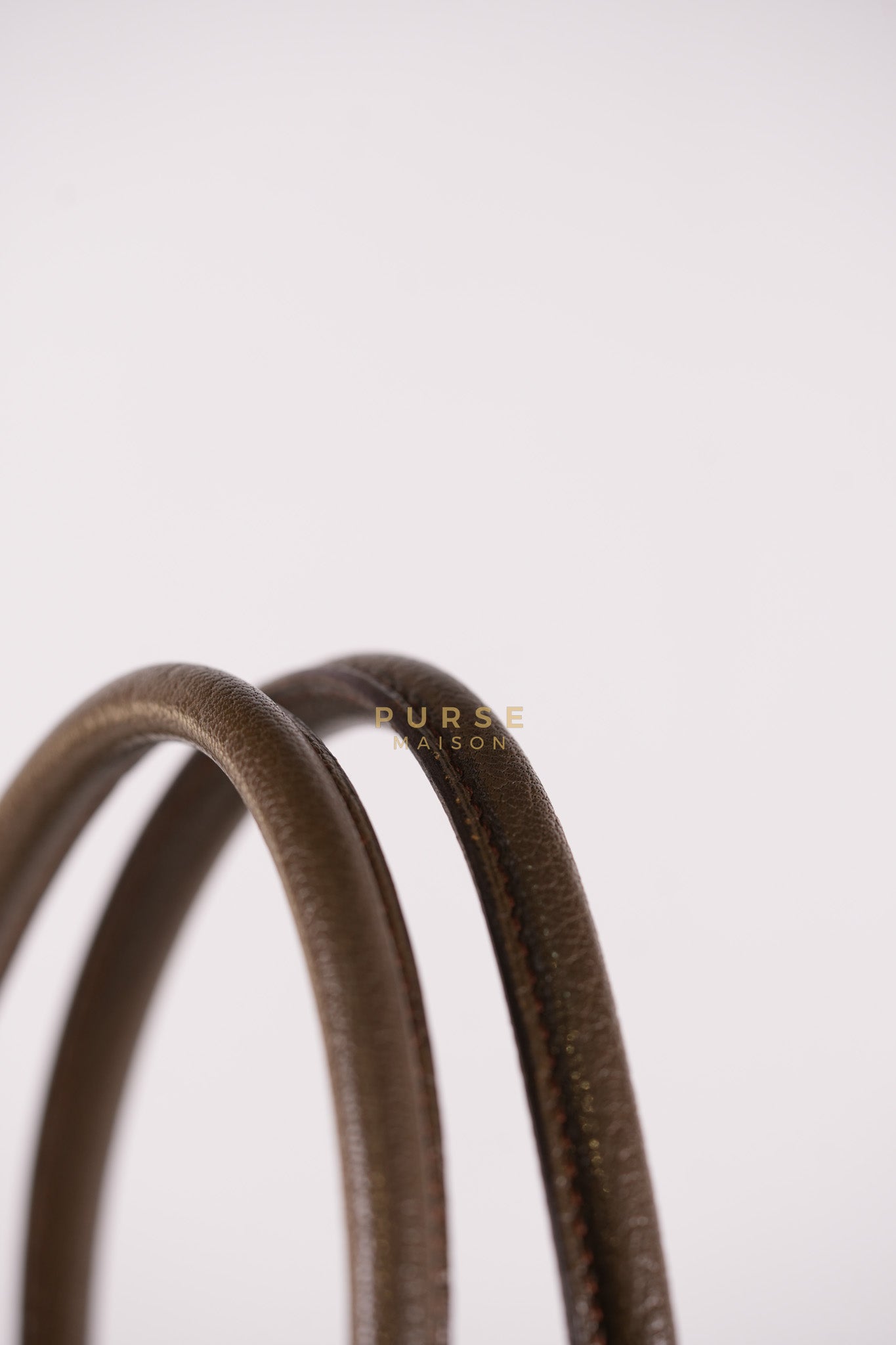 Bolide 35 in Dark Toupe Chèvre Mysore Leather Gold Hardware Stamp F Square(2002) | Purse Maison Luxury Bags Shop