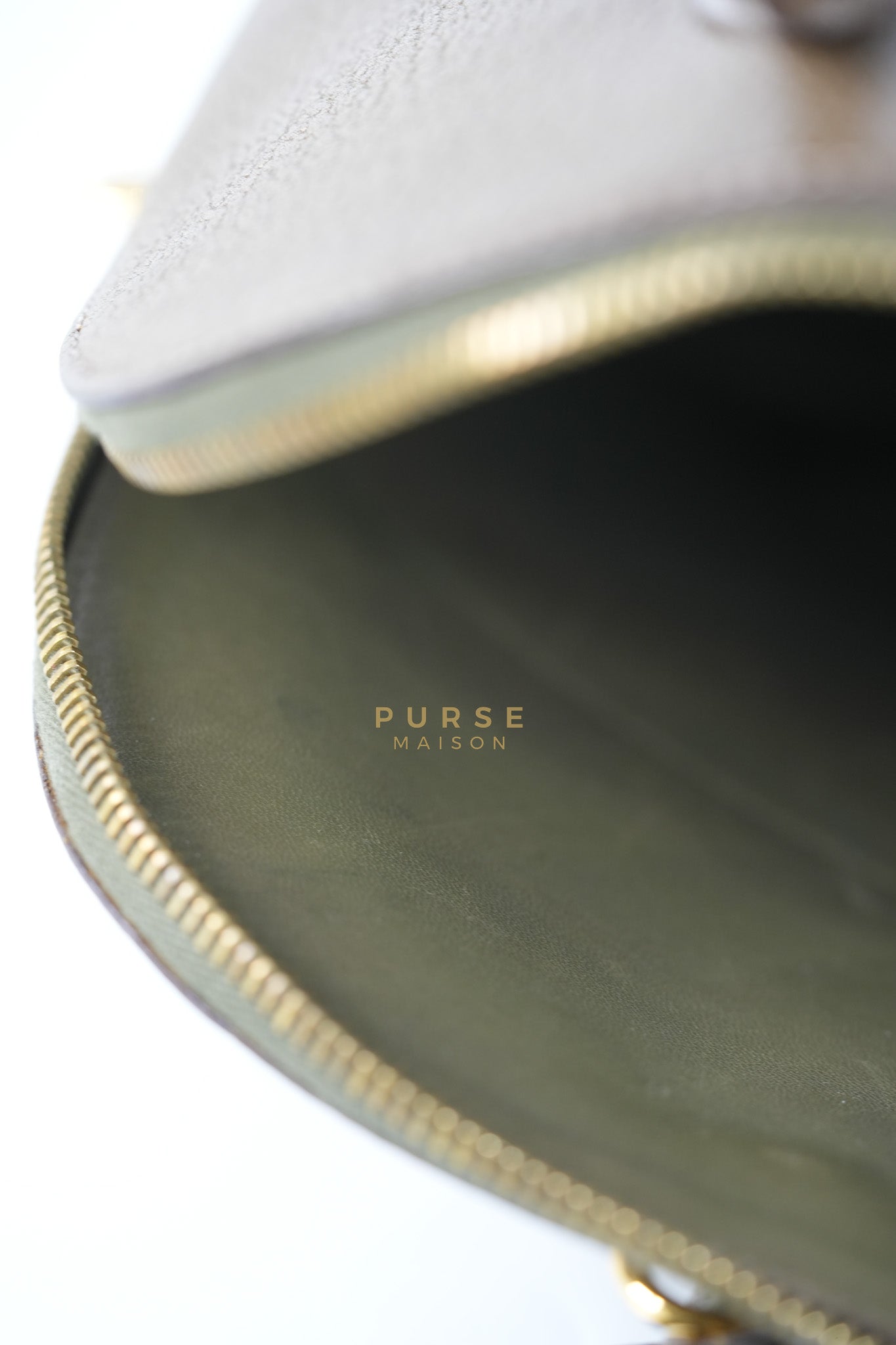 Bolide 35 in Dark Toupe Chèvre Mysore Leather Gold Hardware Stamp F Square(2002) | Purse Maison Luxury Bags Shop