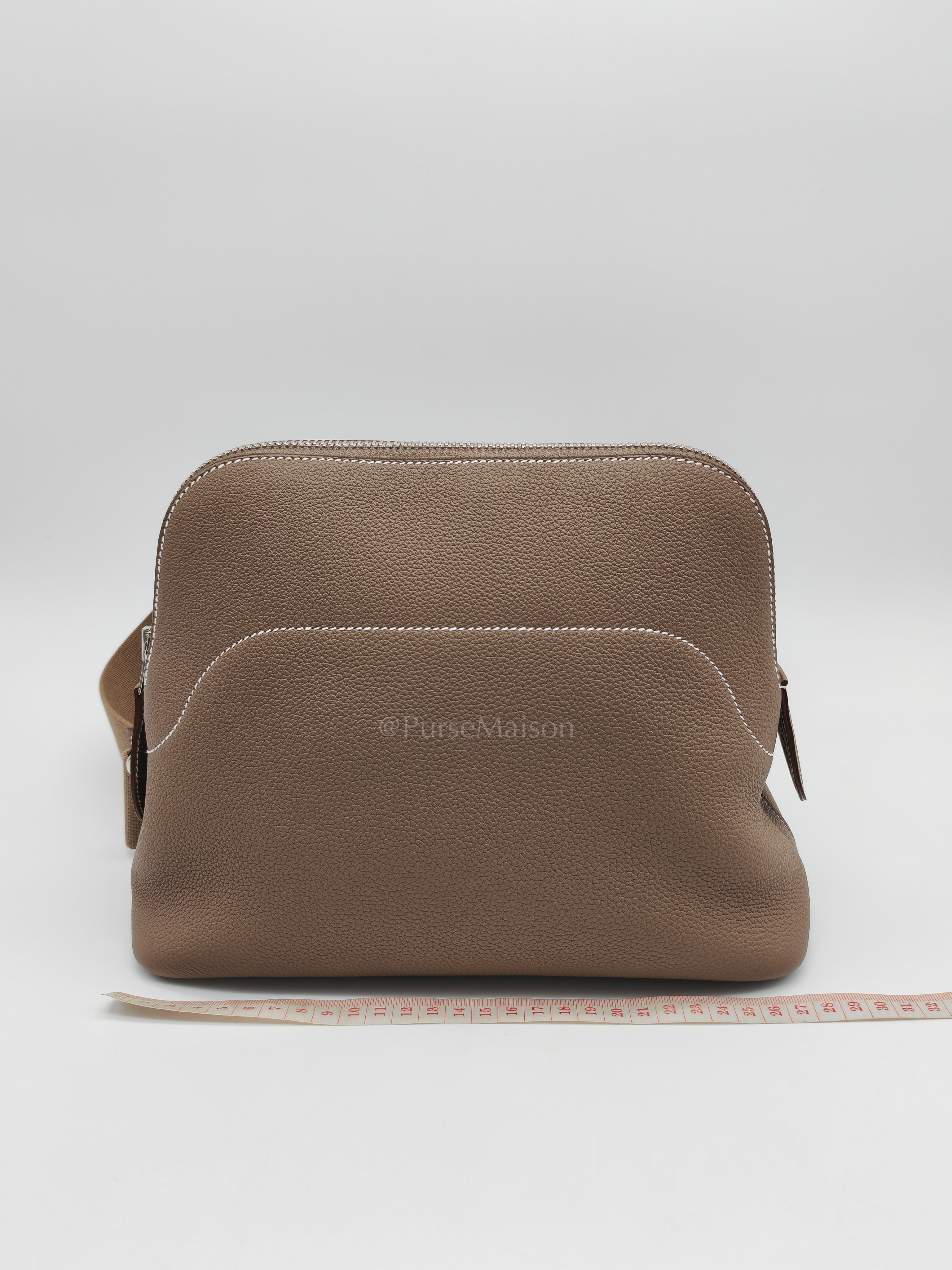 Bolide Messenger in Etoupe Evercolor Leather and Palladium Hardwarde Stamp K (2025) | Purse Maison Luxury Bags Shop
