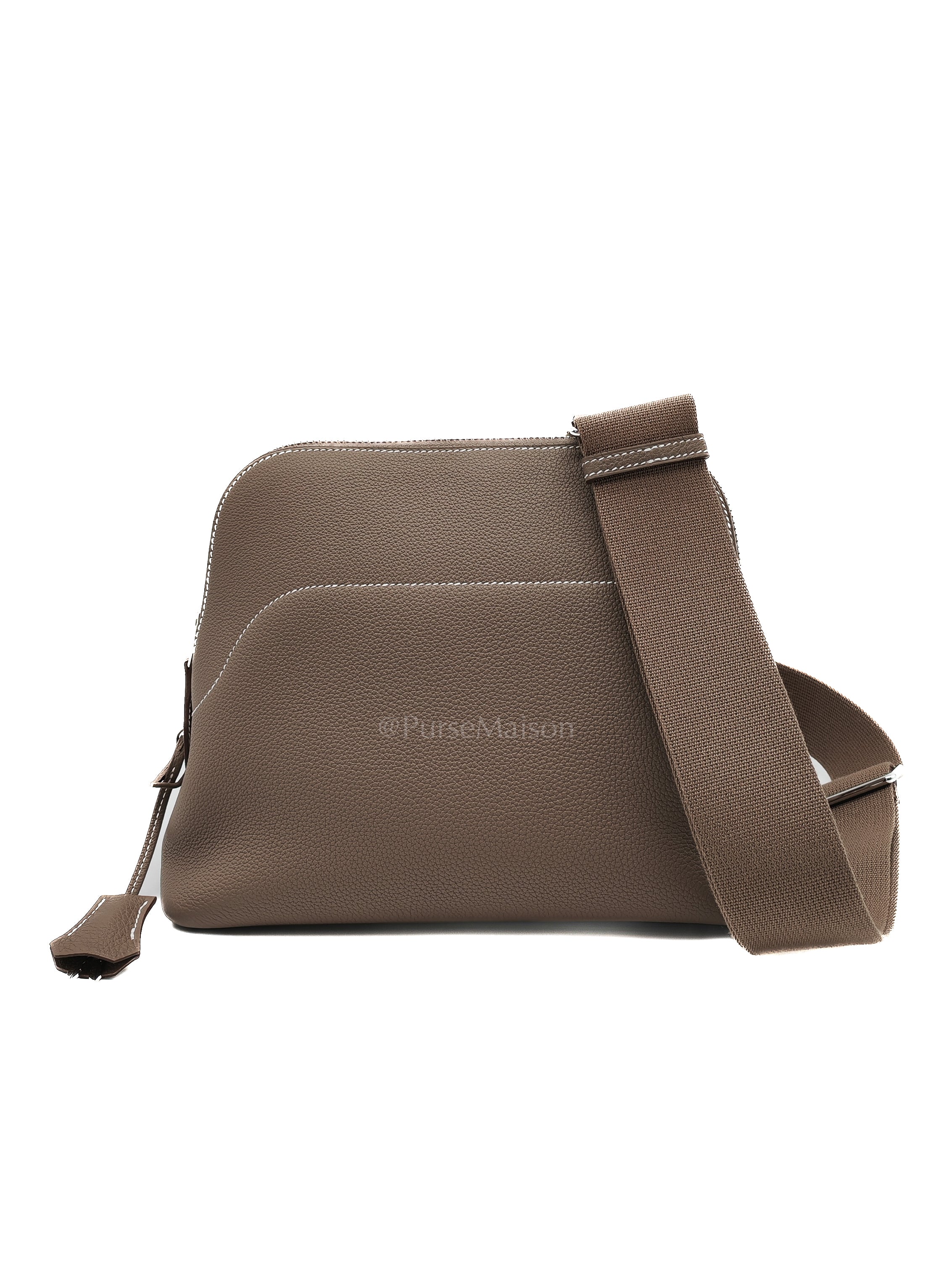 Bolide Messenger in Etoupe Evercolor Leather and Palladium Hardwarde Stamp K (2025) | Purse Maison Luxury Bags Shop