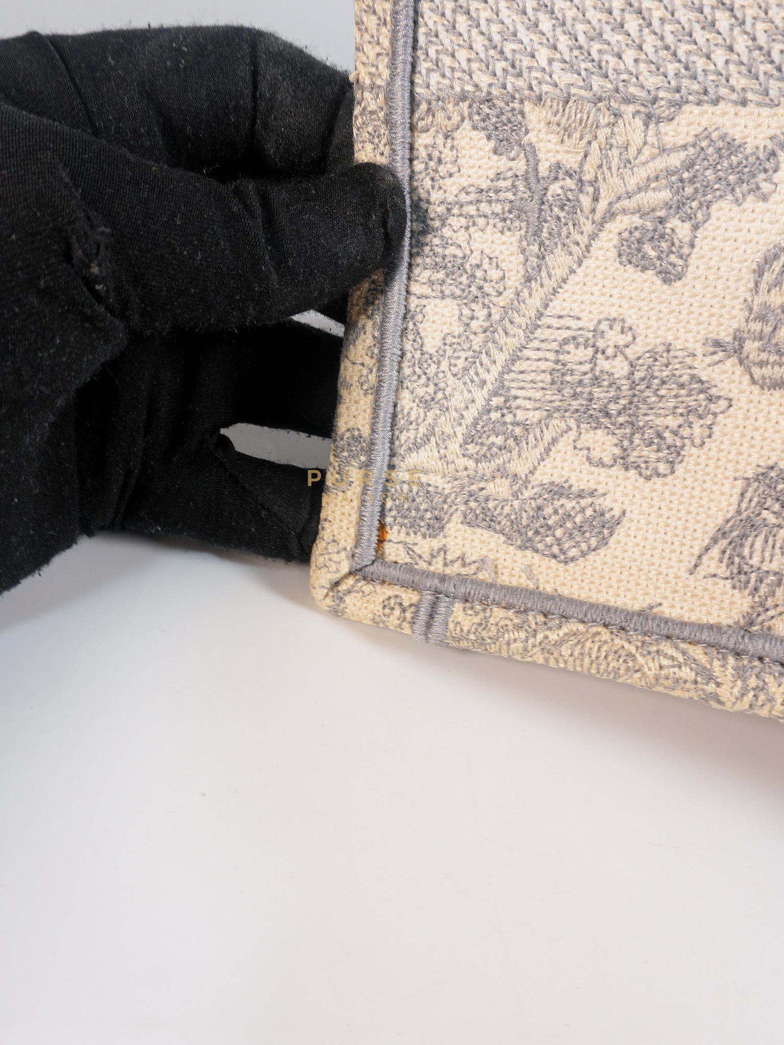 Book Tote Bag Medium in White & Gray | Purse Maison Luxury Bags Shop