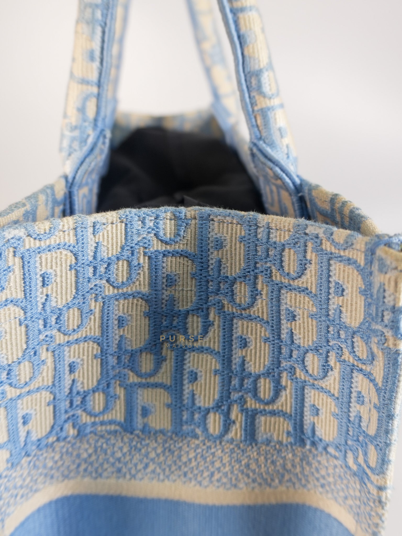 Book Tote Medium Sky Blue Oblique Canvas | Purse Maison Luxury Bags Shop