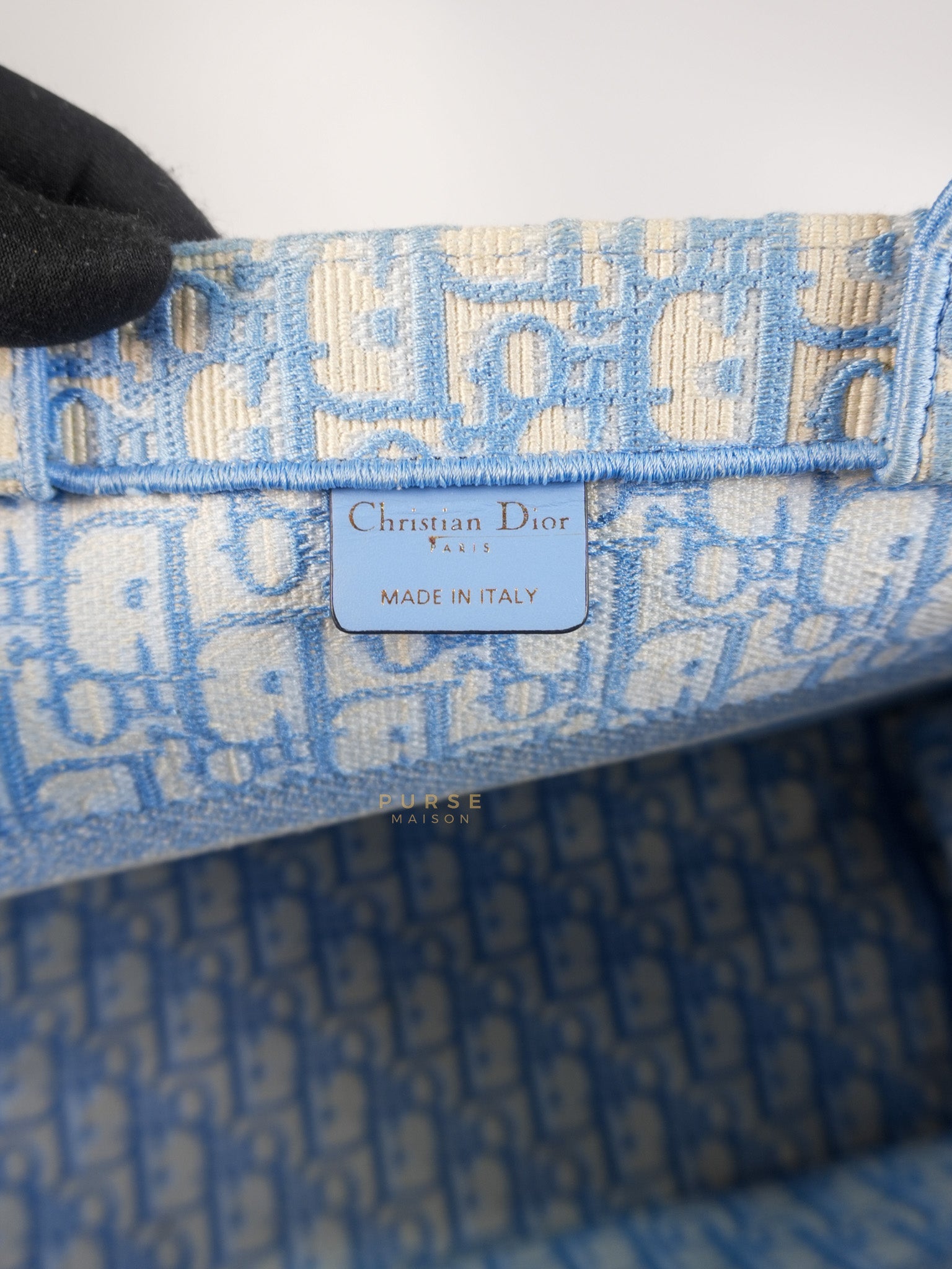 Book Tote Medium Sky Blue Oblique Canvas | Purse Maison Luxury Bags Shop