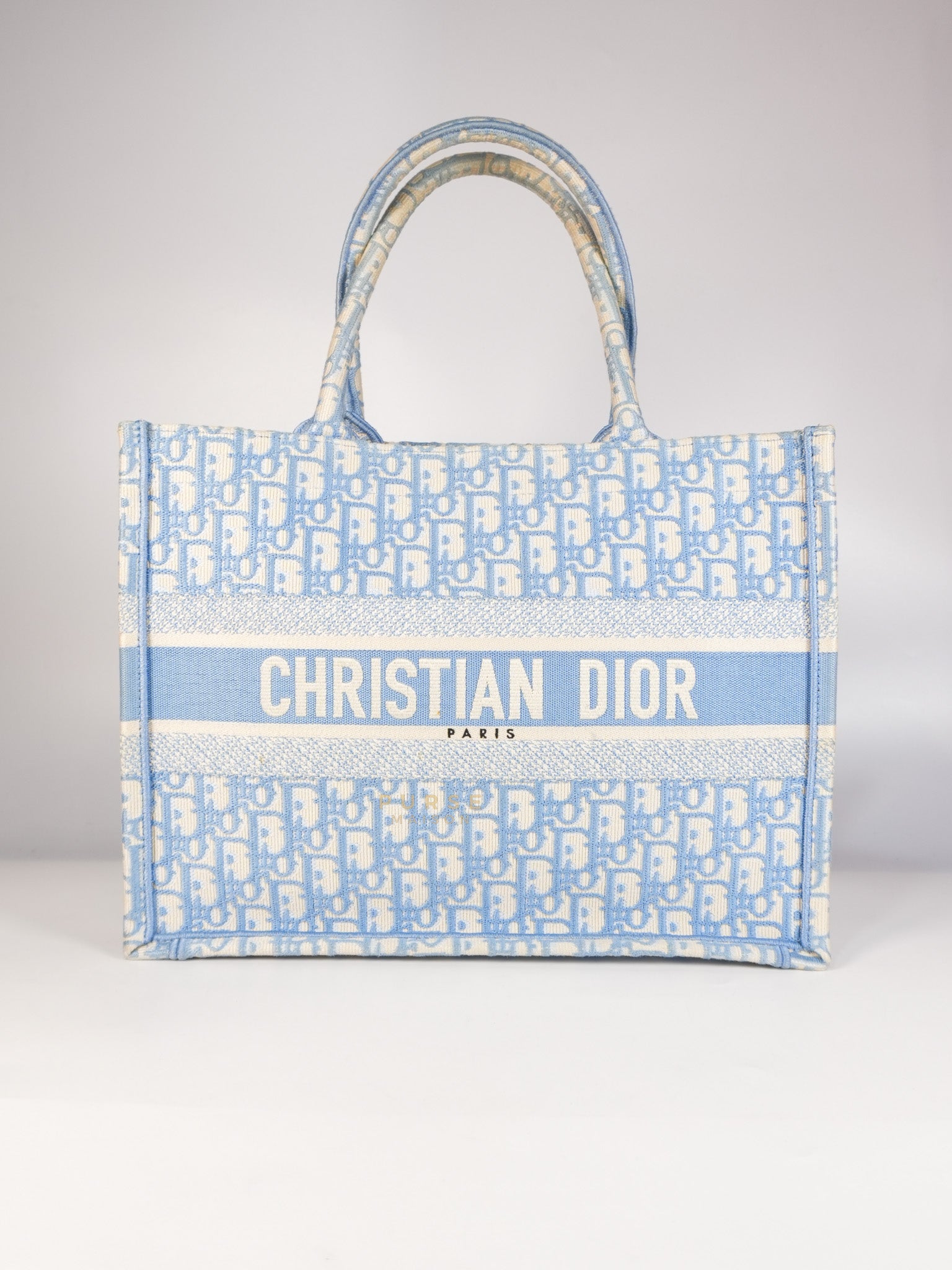 Book Tote Medium Sky Blue Oblique Canvas | Purse Maison Luxury Bags Shop