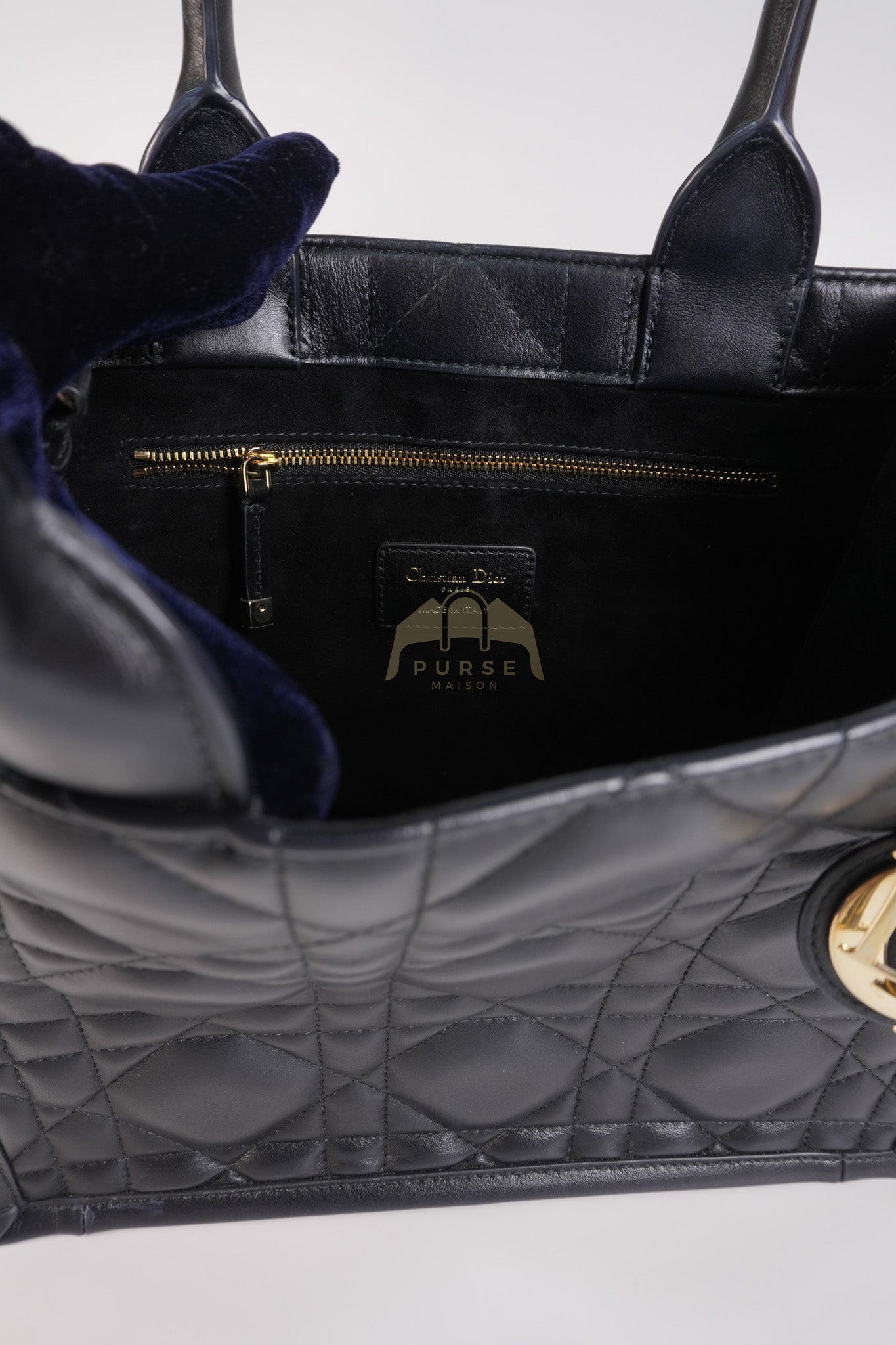 Book Tote Small in Black Macrocannage Calfskin Leather Light Gold Hardware | Purse Maison Luxury Bags Shop