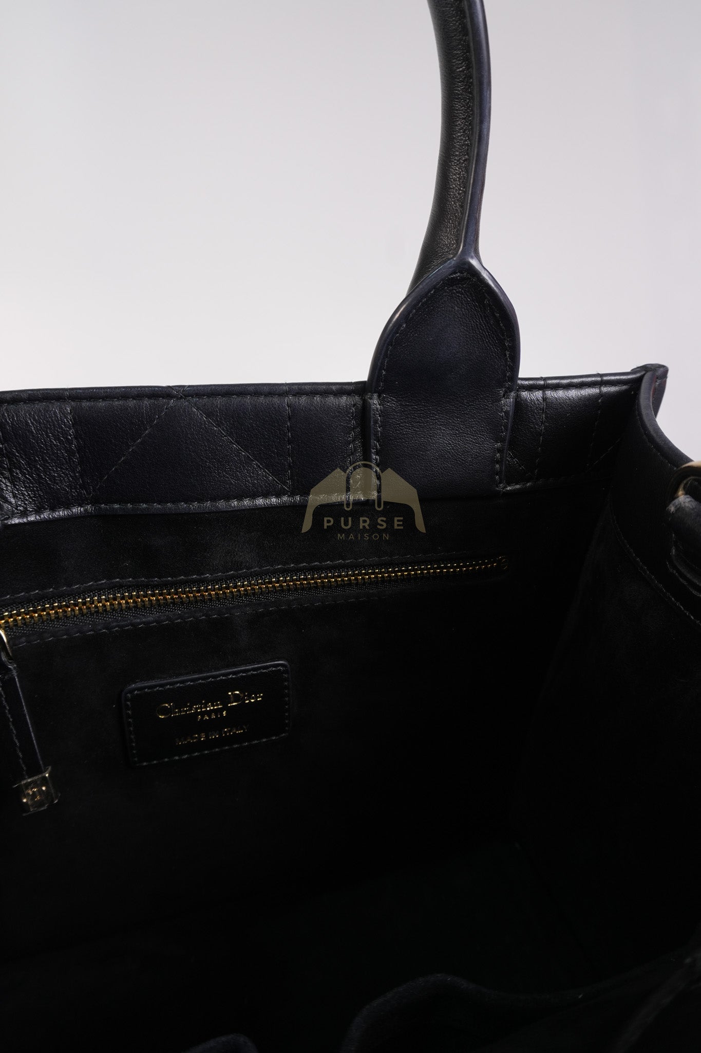 Book Tote Small in Black Macrocannage Calfskin Leather Light Gold Hardware | Purse Maison Luxury Bags Shop