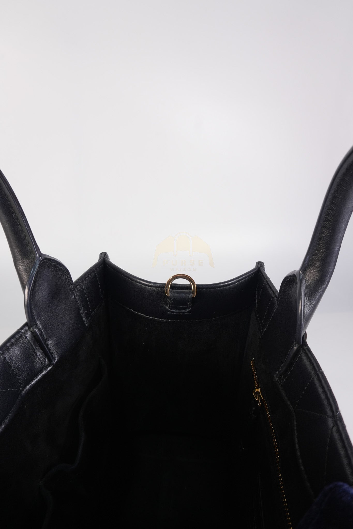 Book Tote Small in Black Macrocannage Calfskin Leather Light Gold Hardware | Purse Maison Luxury Bags Shop