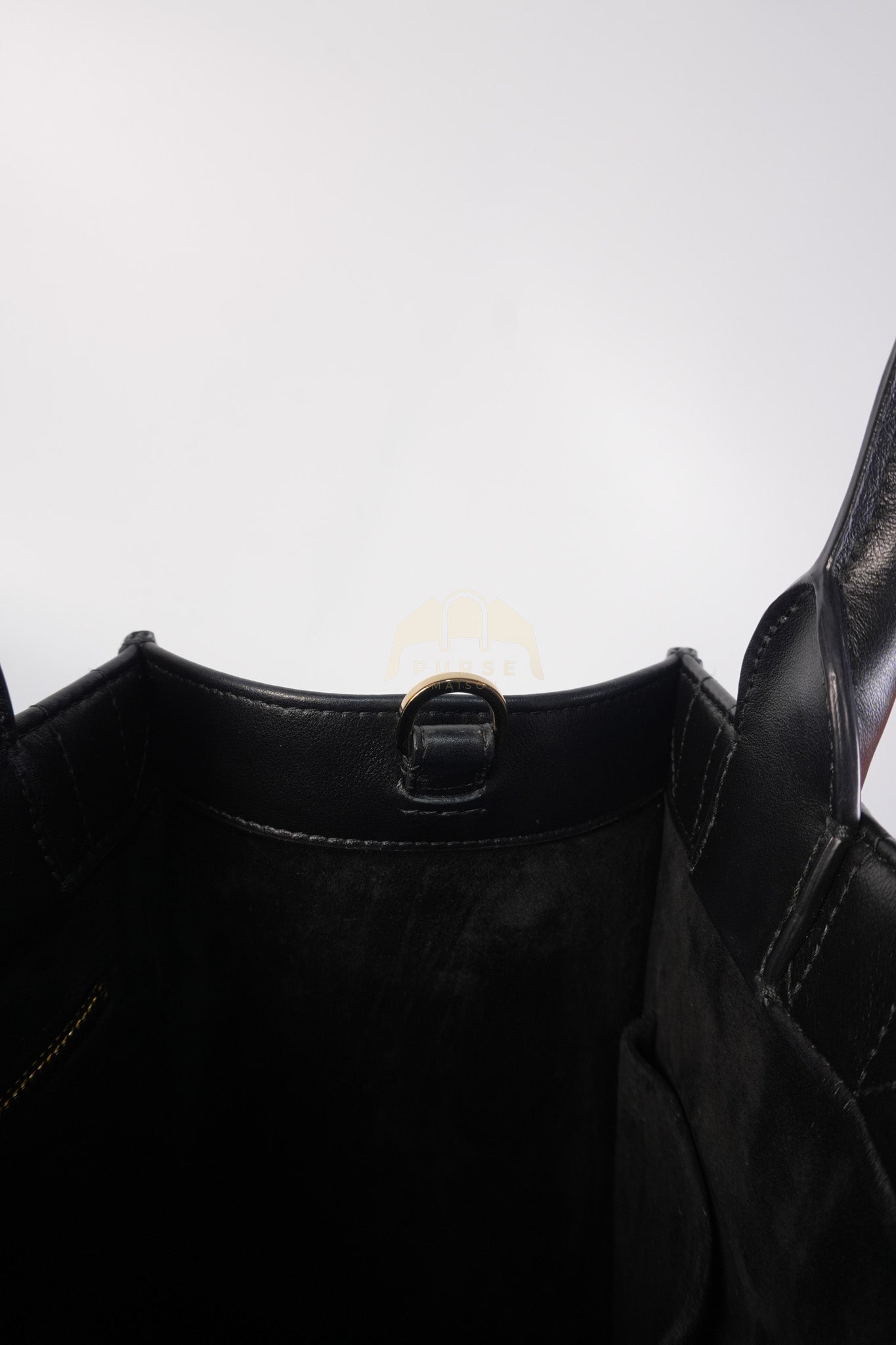 Book Tote Small in Black Macrocannage Calfskin Leather Light Gold Hardware | Purse Maison Luxury Bags Shop