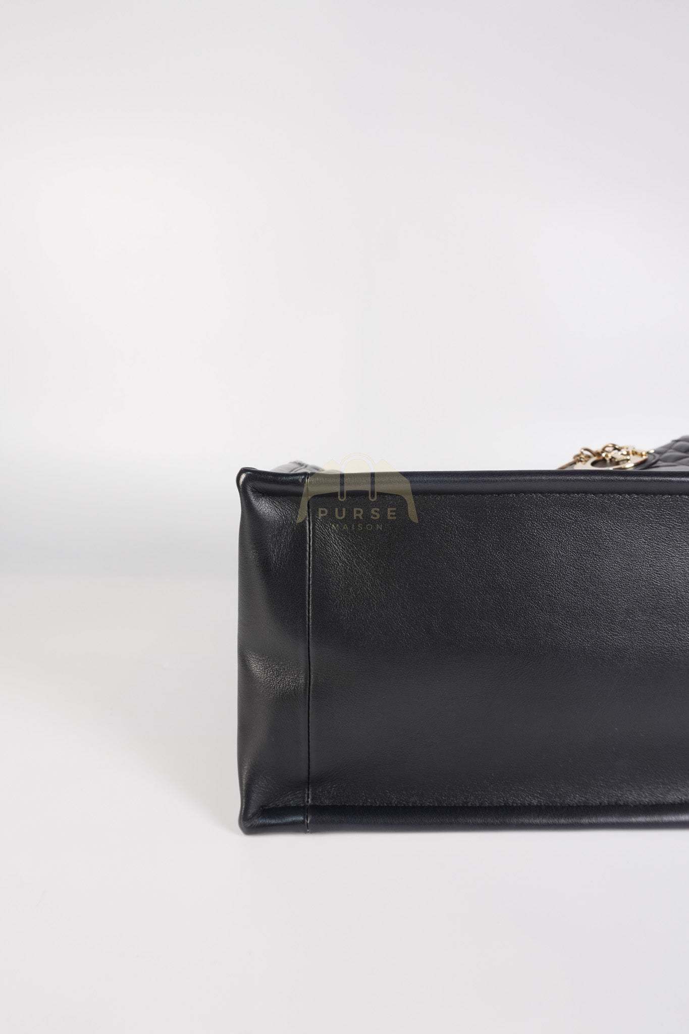 Book Tote Small in Black Macrocannage Calfskin Leather Light Gold Hardware | Purse Maison Luxury Bags Shop