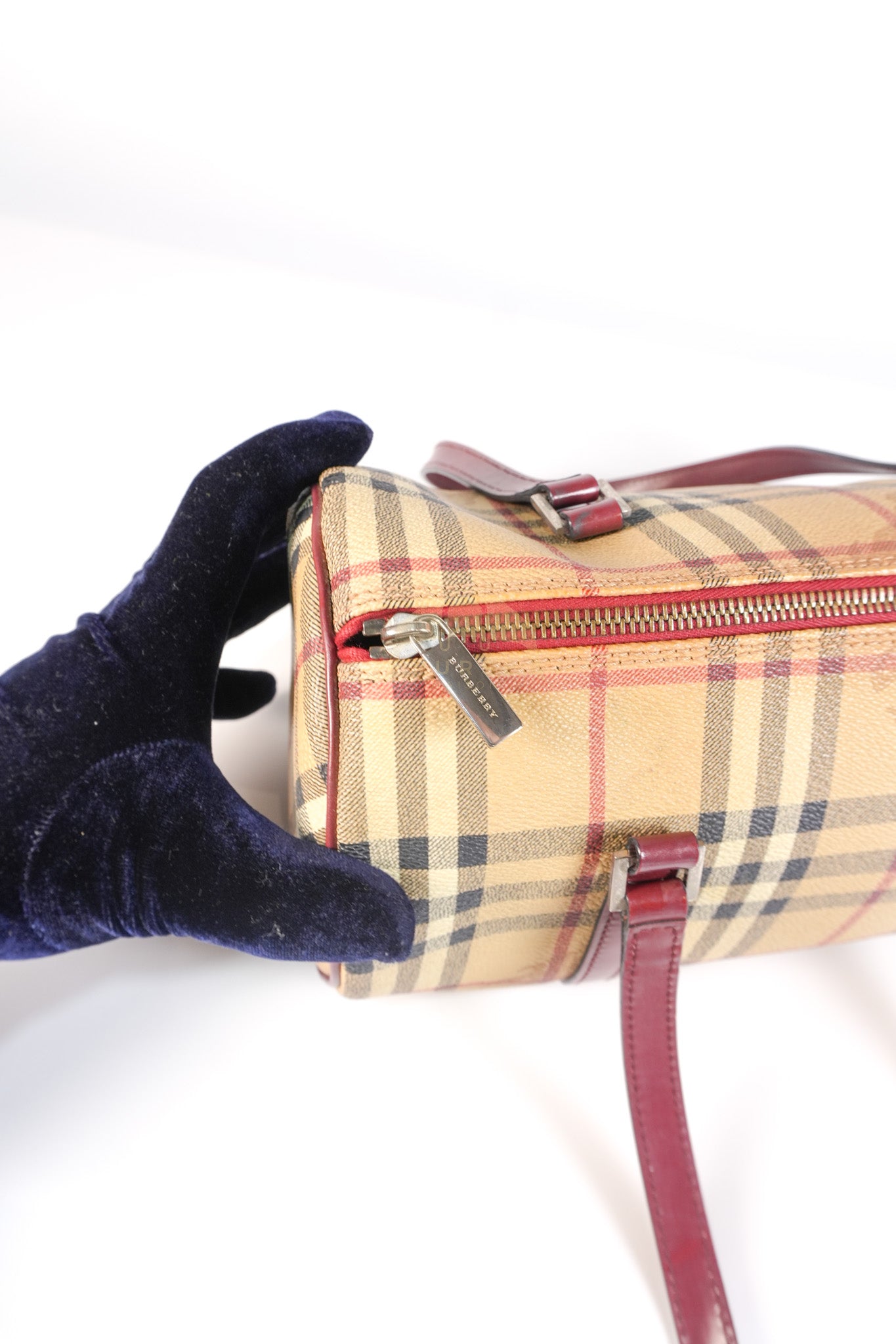 Boston Bag Haymarket Check Coated Canvas | Purse Maison Luxury Bags Shop