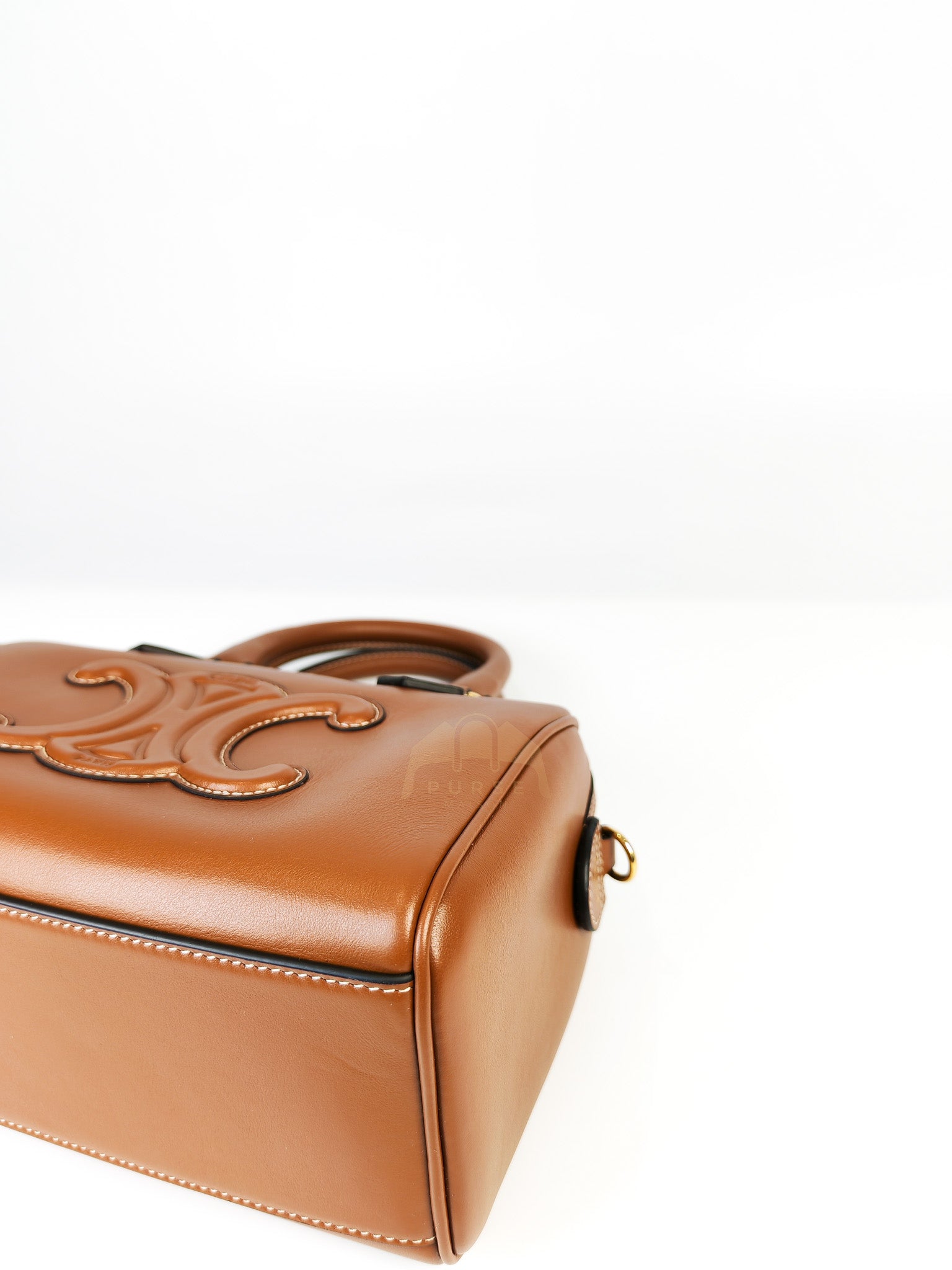 Boston Bag Small in Tan Smooth Calfskin Leather & Gold Hardware | Purse Maison Luxury Bags Shop