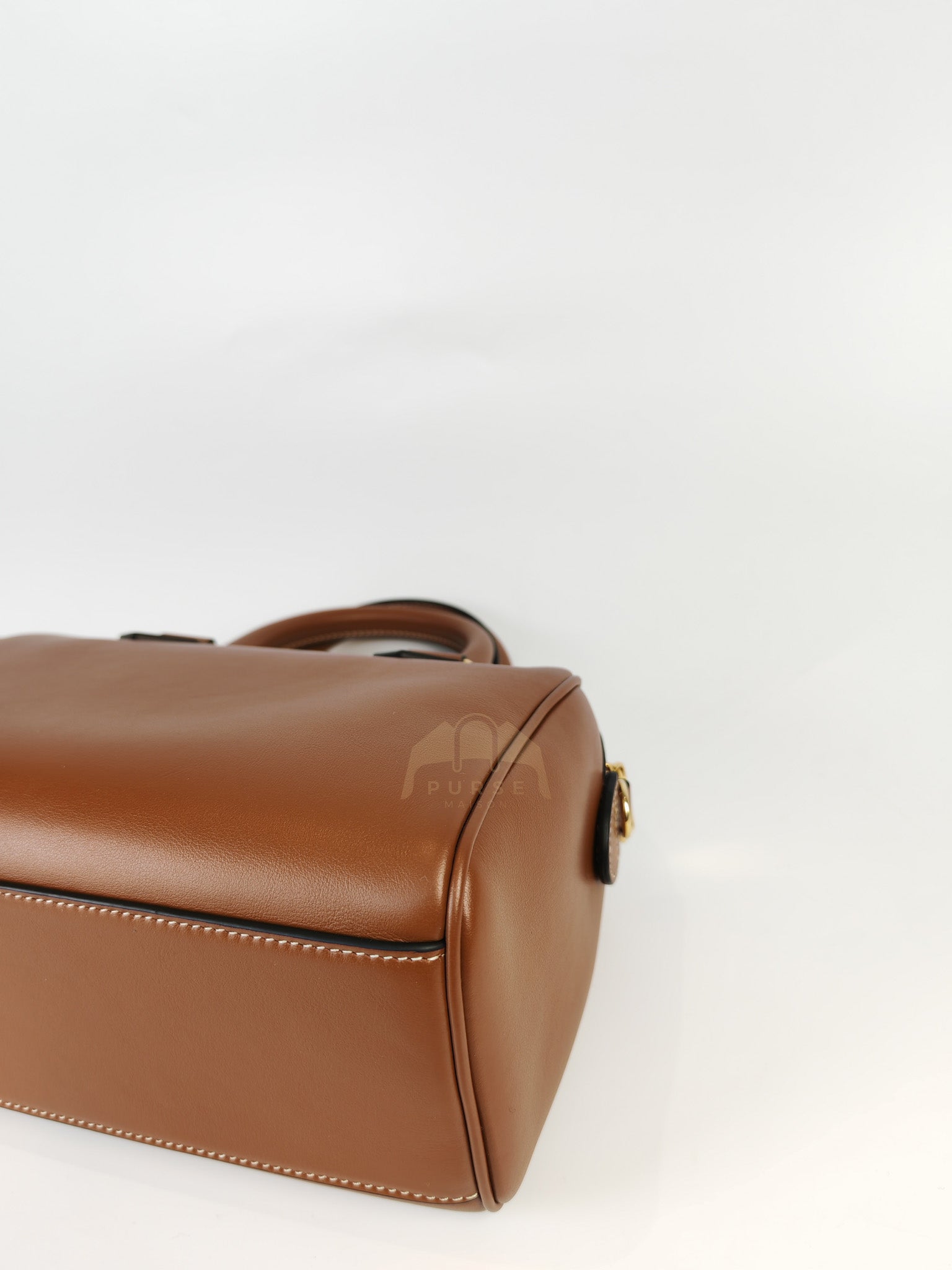Boston Bag Small in Tan Smooth Calfskin Leather & Gold Hardware | Purse Maison Luxury Bags Shop