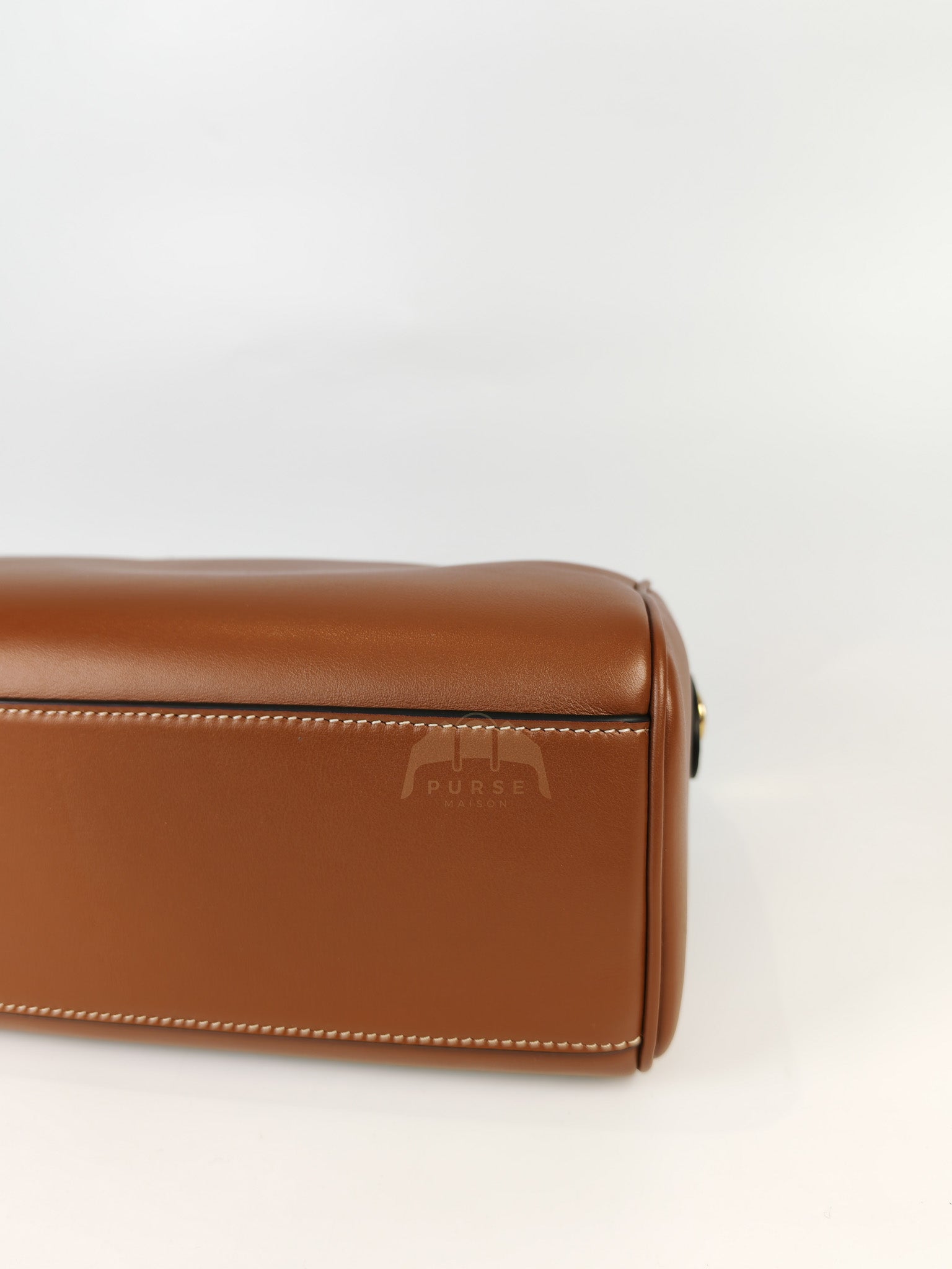 Boston Bag Small in Tan Smooth Calfskin Leather & Gold Hardware | Purse Maison Luxury Bags Shop