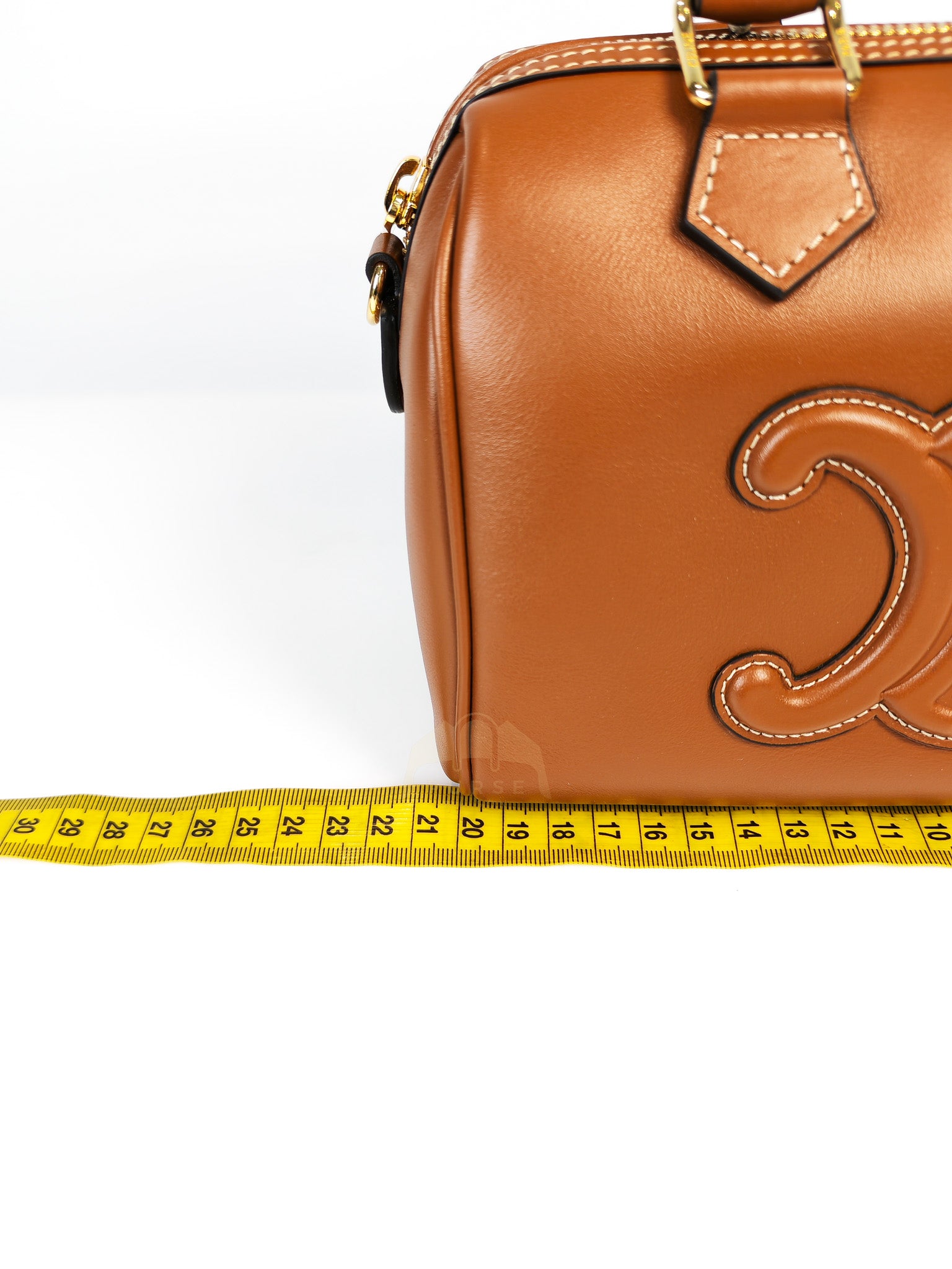 Boston Bag Small in Tan Smooth Calfskin Leather & Gold Hardware | Purse Maison Luxury Bags Shop