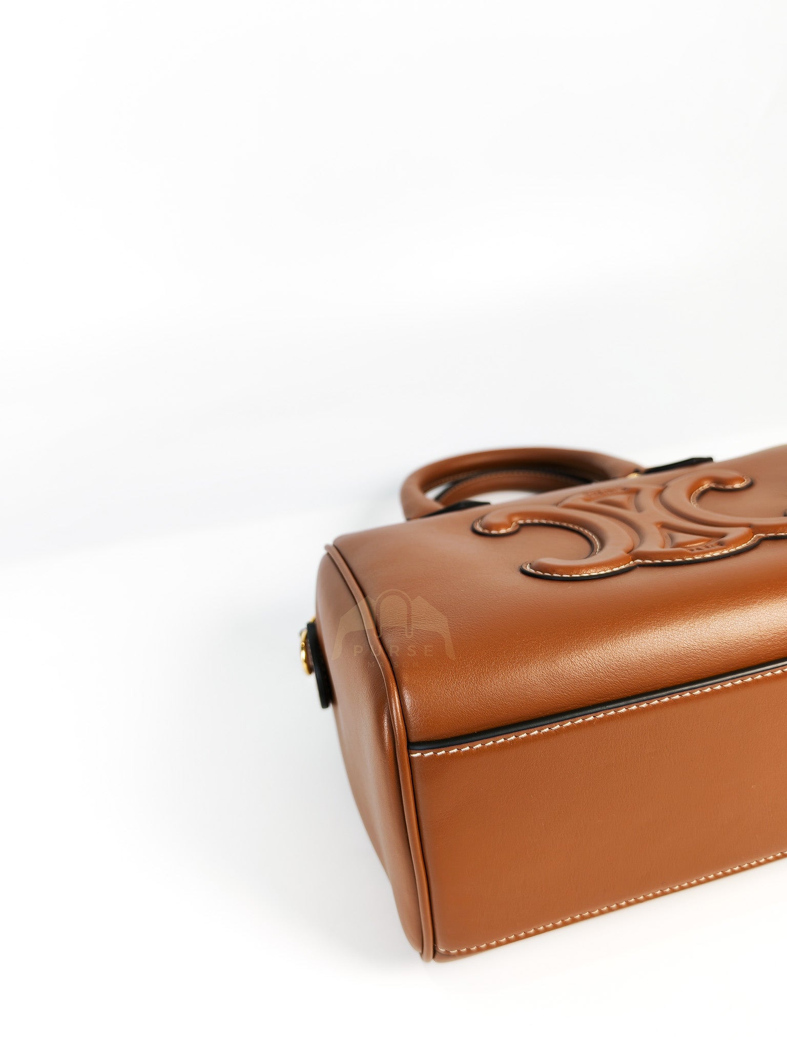 Boston Bag Small in Tan Smooth Calfskin Leather & Gold Hardware | Purse Maison Luxury Bags Shop