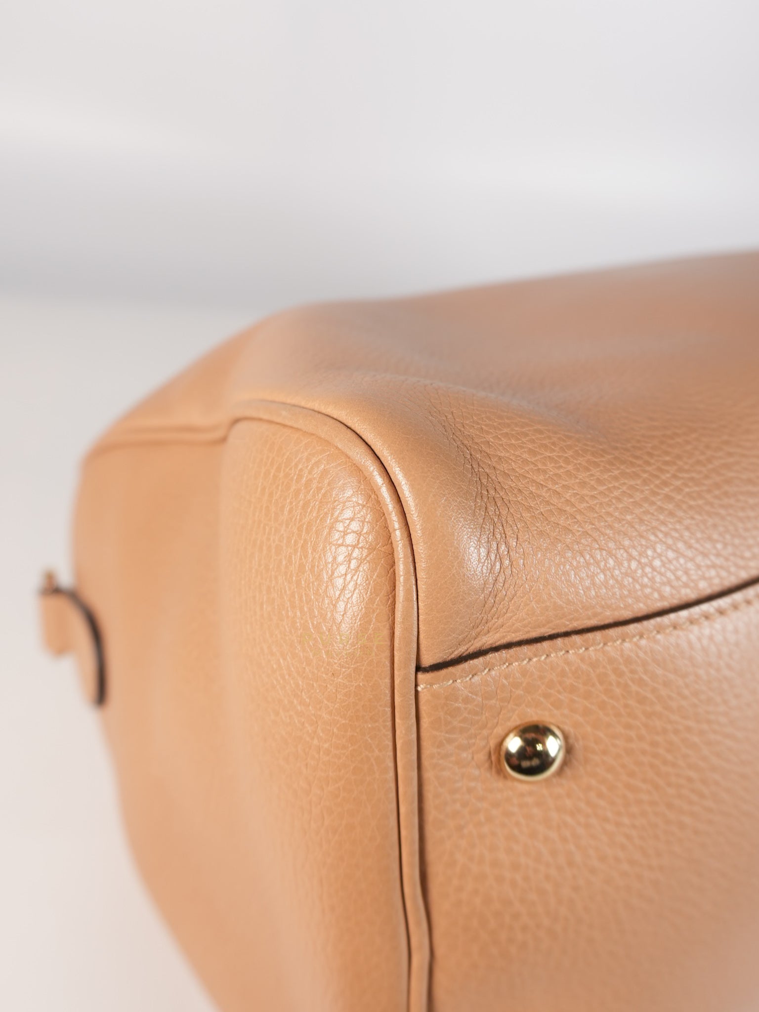 Boston Bamboo Top Handle Medium in Beige Calfskin Leather | Purse Maison Luxury Bags Shop