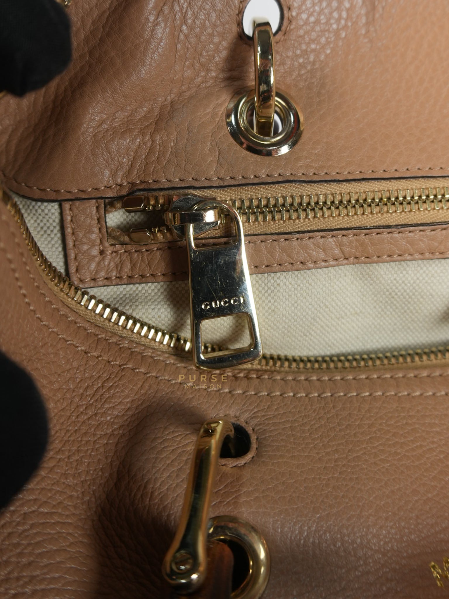 Boston Bamboo Top Handle Medium in Beige Calfskin Leather | Purse Maison Luxury Bags Shop