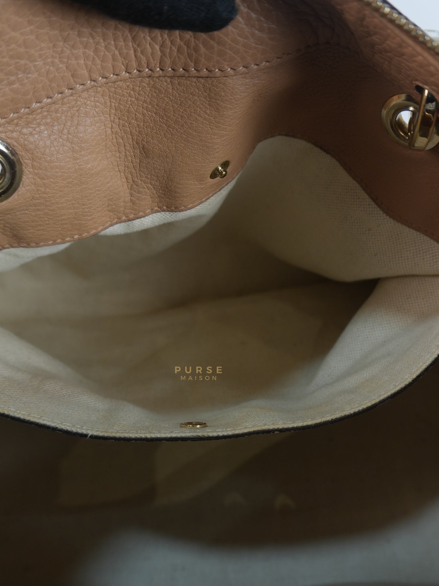 Boston Bamboo Top Handle Medium in Beige Calfskin Leather | Purse Maison Luxury Bags Shop