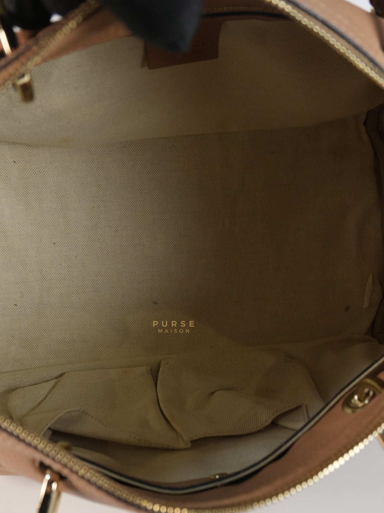 Boston Bamboo Top Handle Medium in Beige Calfskin Leather | Purse Maison Luxury Bags Shop