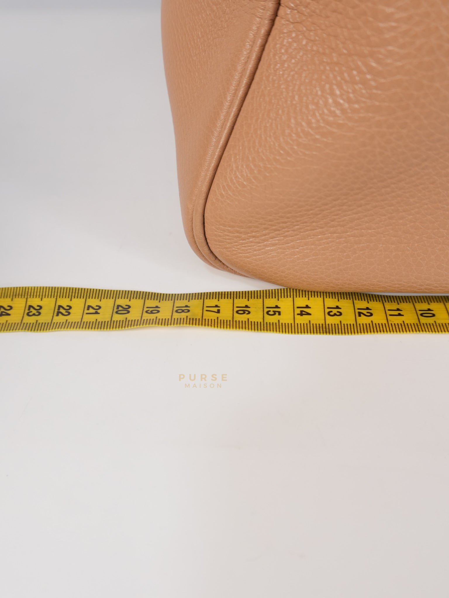 Boston Bamboo Top Handle Medium in Beige Calfskin Leather | Purse Maison Luxury Bags Shop