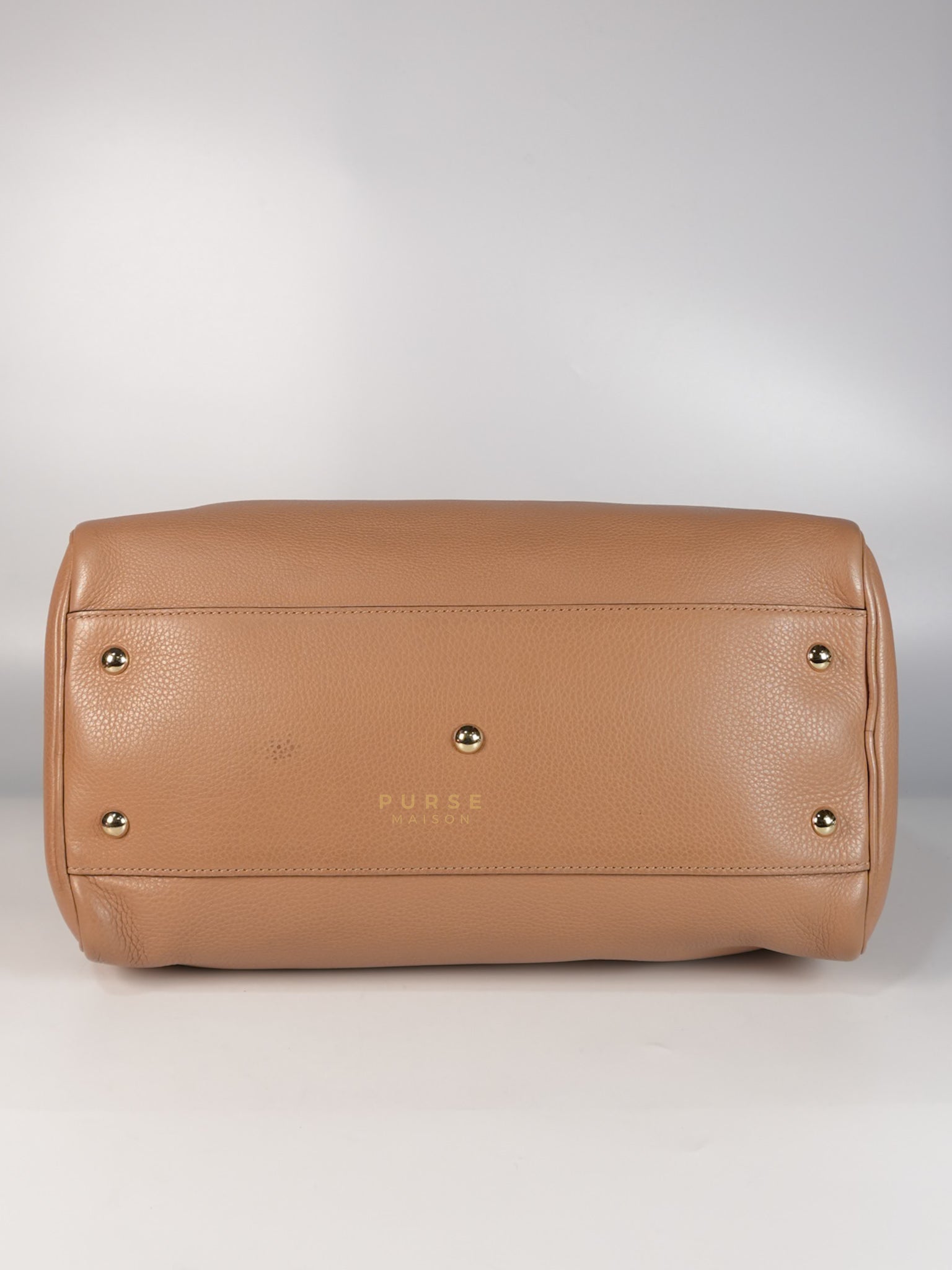 Boston Bamboo Top Handle Medium in Beige Calfskin Leather | Purse Maison Luxury Bags Shop
