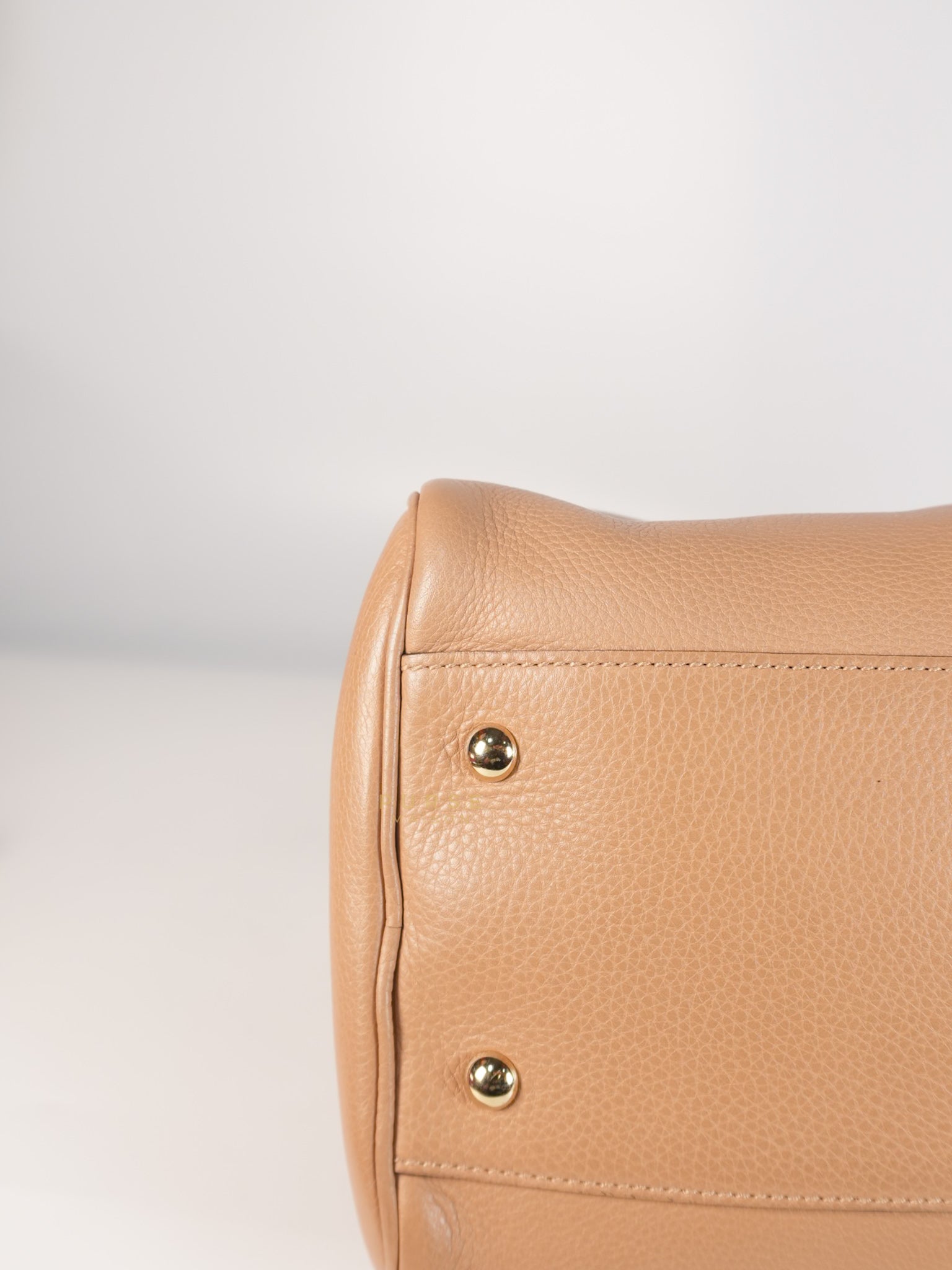 Boston Bamboo Top Handle Medium in Beige Calfskin Leather | Purse Maison Luxury Bags Shop