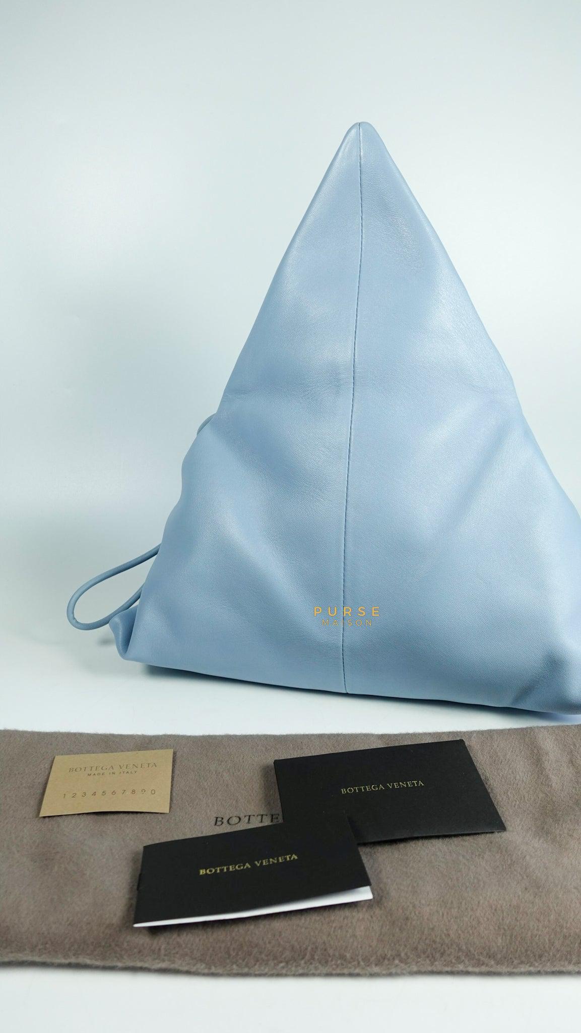 Bottega Veneta Triangle Fold Clutch (Light Blue)