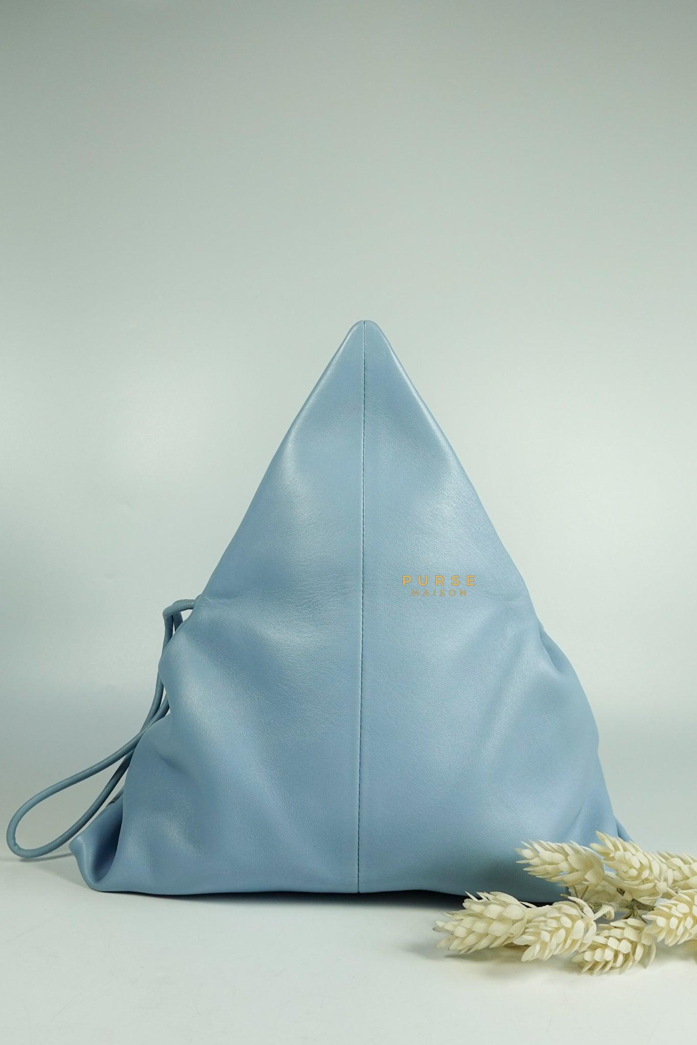 Bottega Veneta Triangle Fold Clutch (Light Blue)
