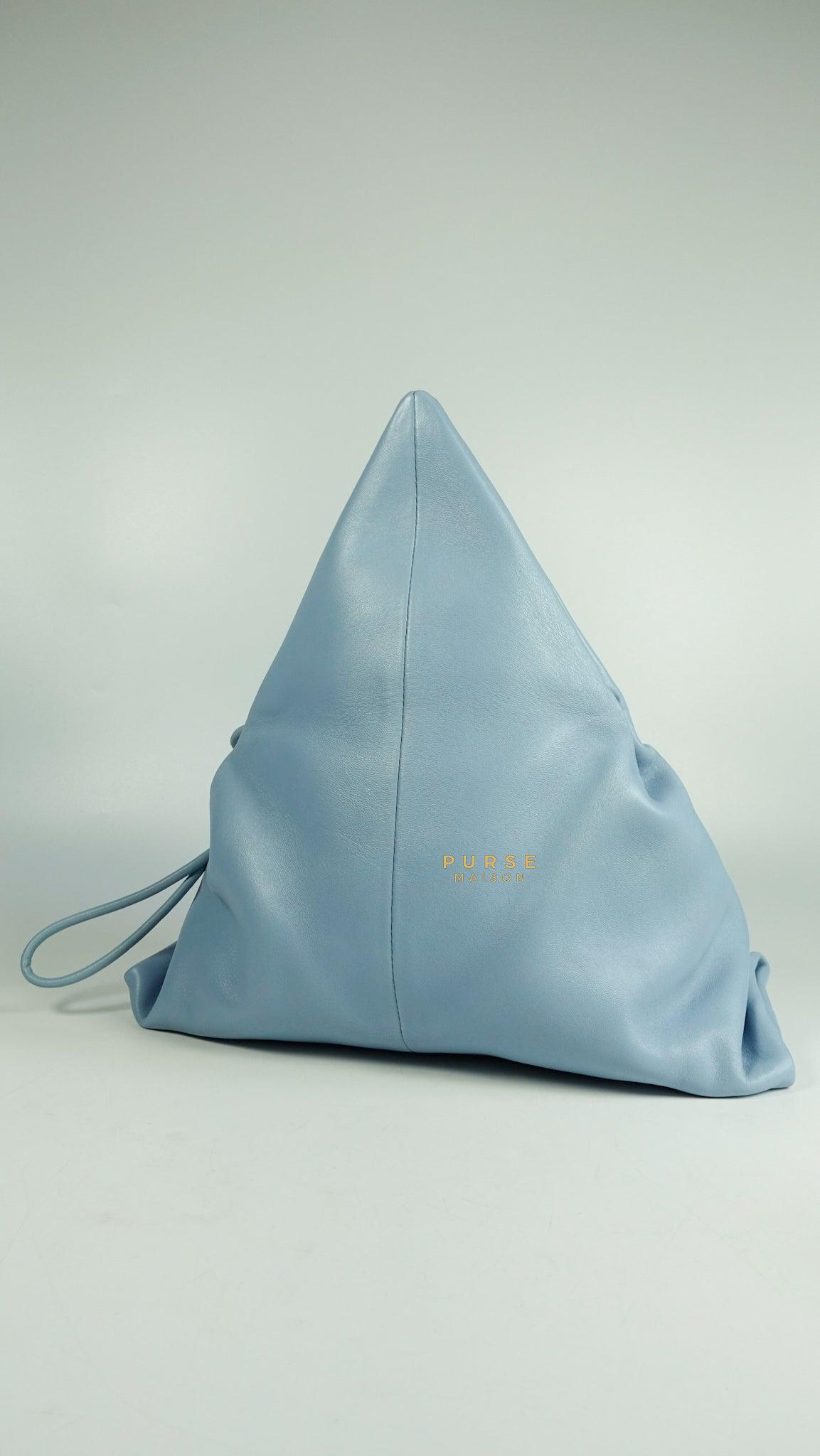 Bottega Veneta Triangle Fold Clutch (Light Blue)
