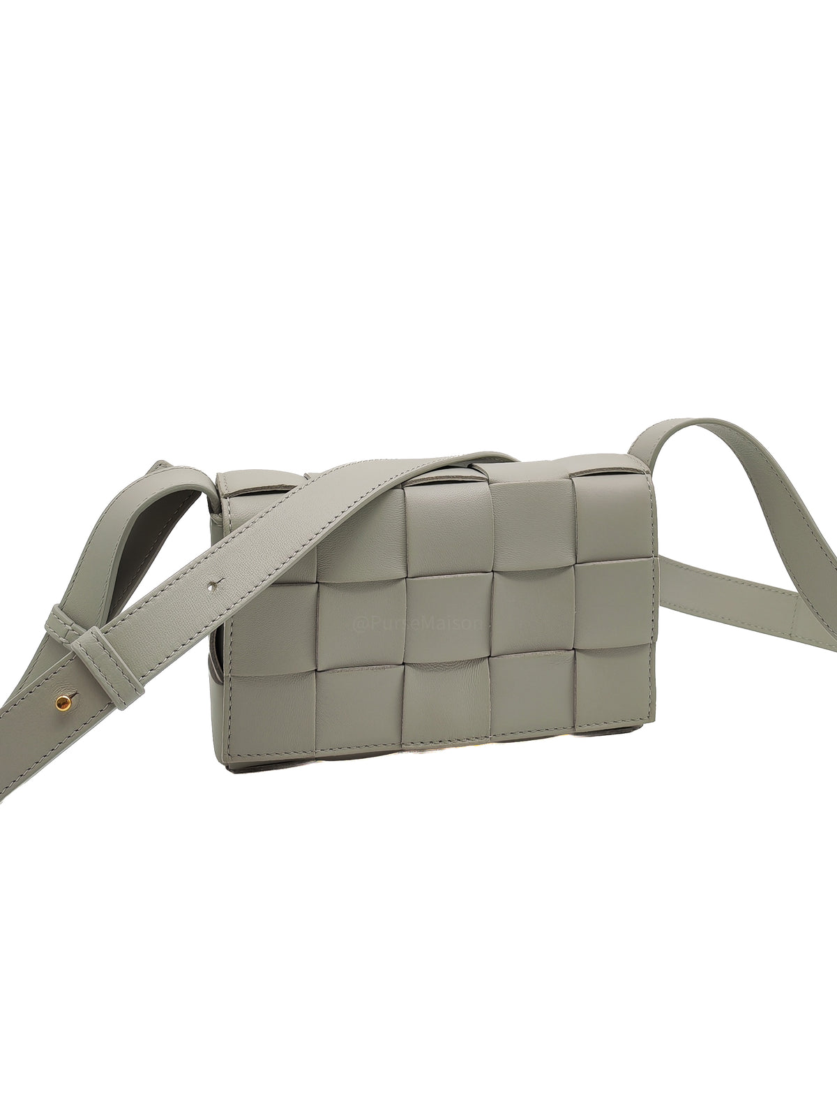 Bottega Veneta Cassette Crossbody Bag in Gray Intrecciato Leather | Purse Maison Luxury Bags Shop