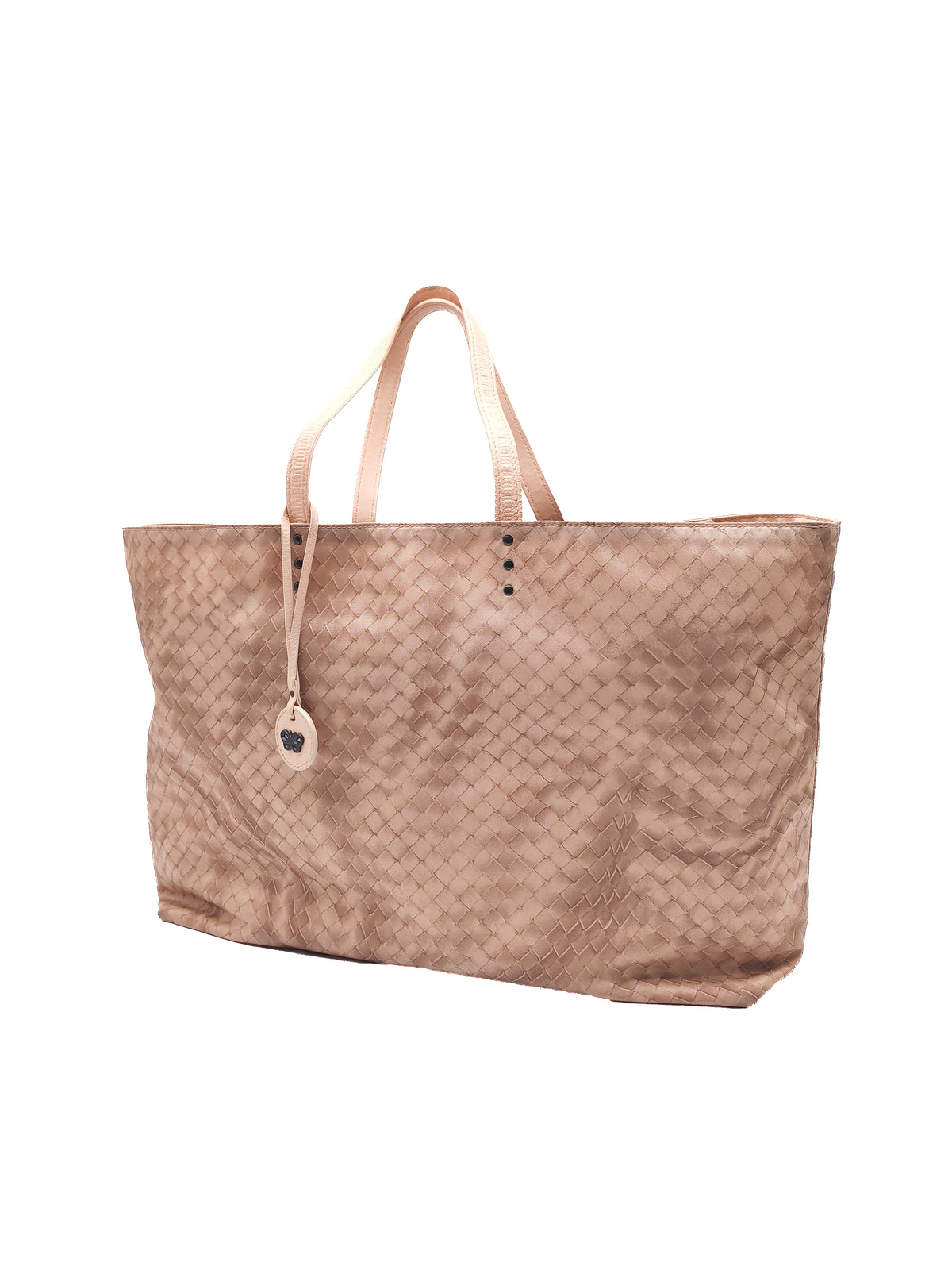 Bottega Veneta Intrecciolusion Tote Bag in Brownish Neutral Tone Nylon Canvas | Purse Maison Luxury Bags Shop