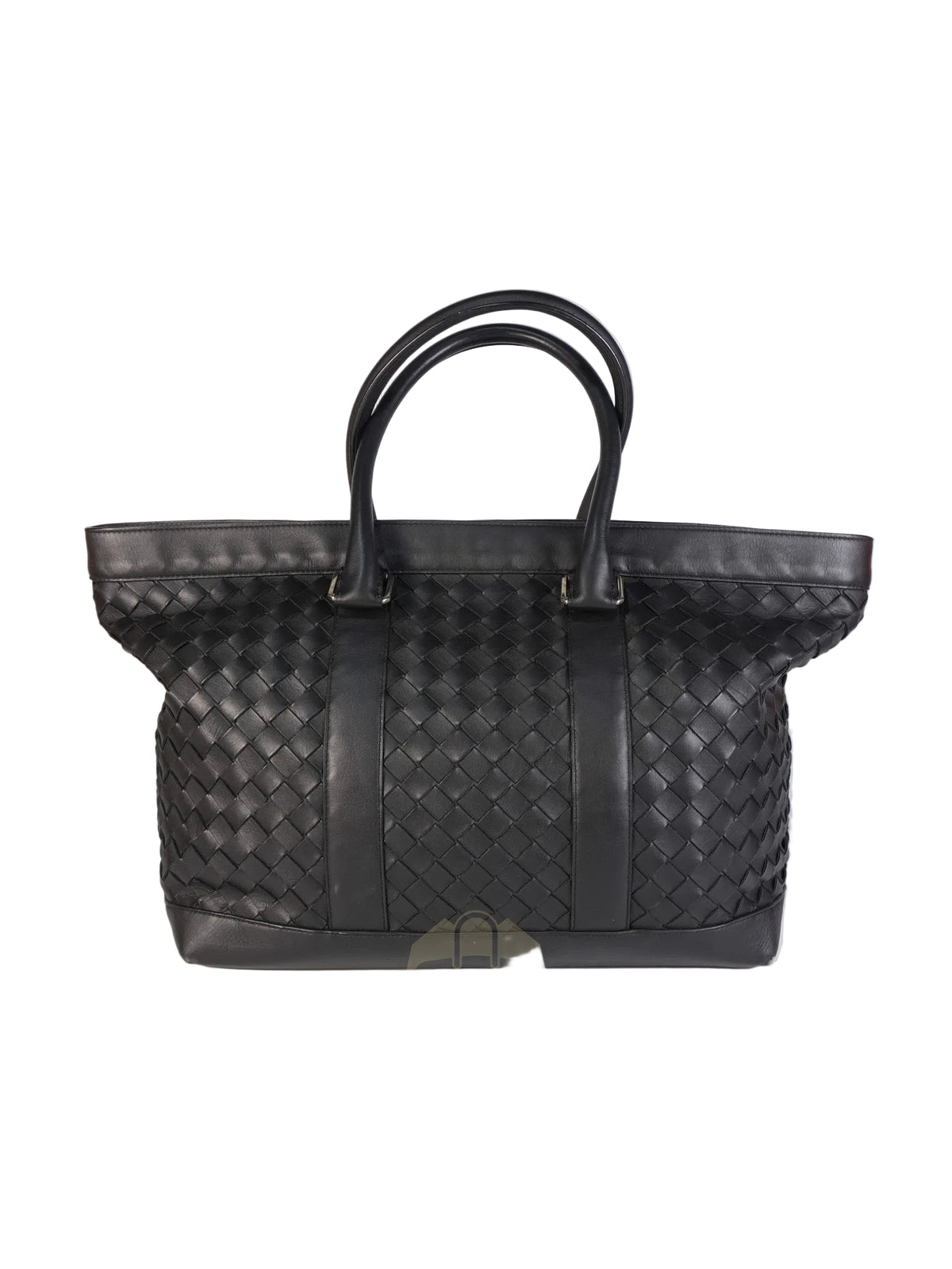 Overnight Tote in Black Nappa Intrecciato Leather | Purse Maison Luxury Bags Shop