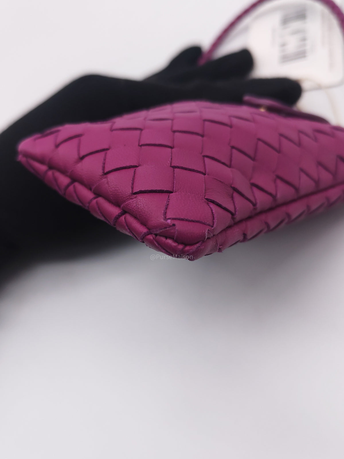 Bottega Veneta Pouch Card Holder in Vibrant Violet Intrecciato Nappa Woven Leather | Purse Maison Luxury Bags Shop