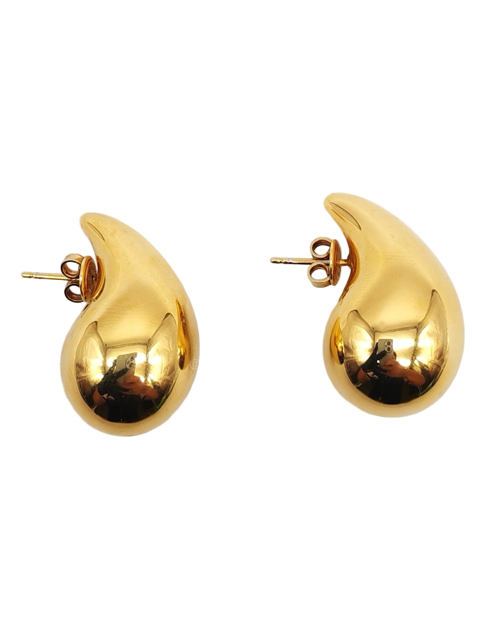 Bottega Veneta Tear Drop Earrings in Gold | Purse Maison Luxury Bags Shop