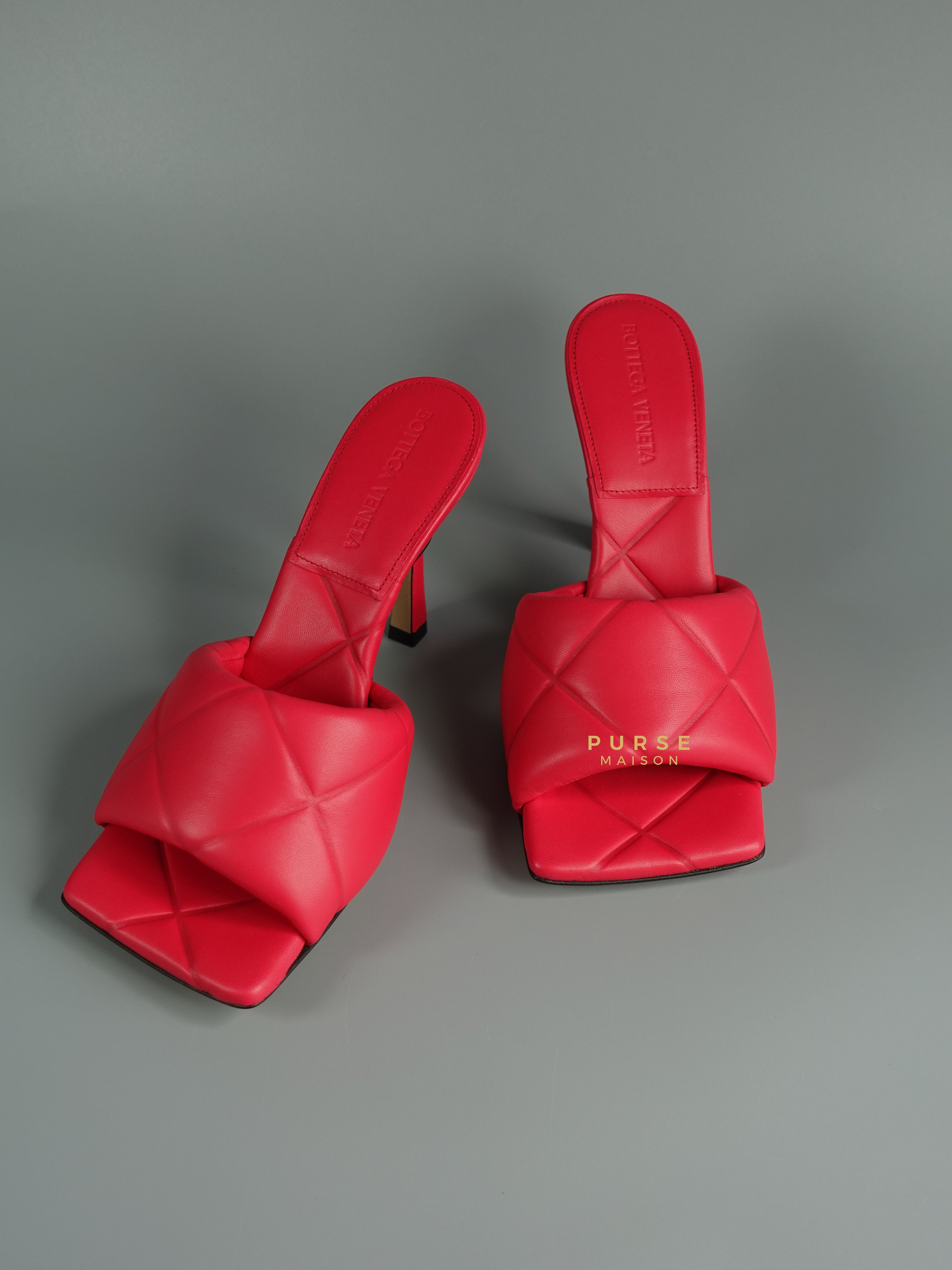 Bottega Veneta The Rubber Libo Quilted Embossed Lagoon Nappa Rose Pink Sandals (Size 36 EU, 23.5cm) | Purse Maison Luxury Bags Shop