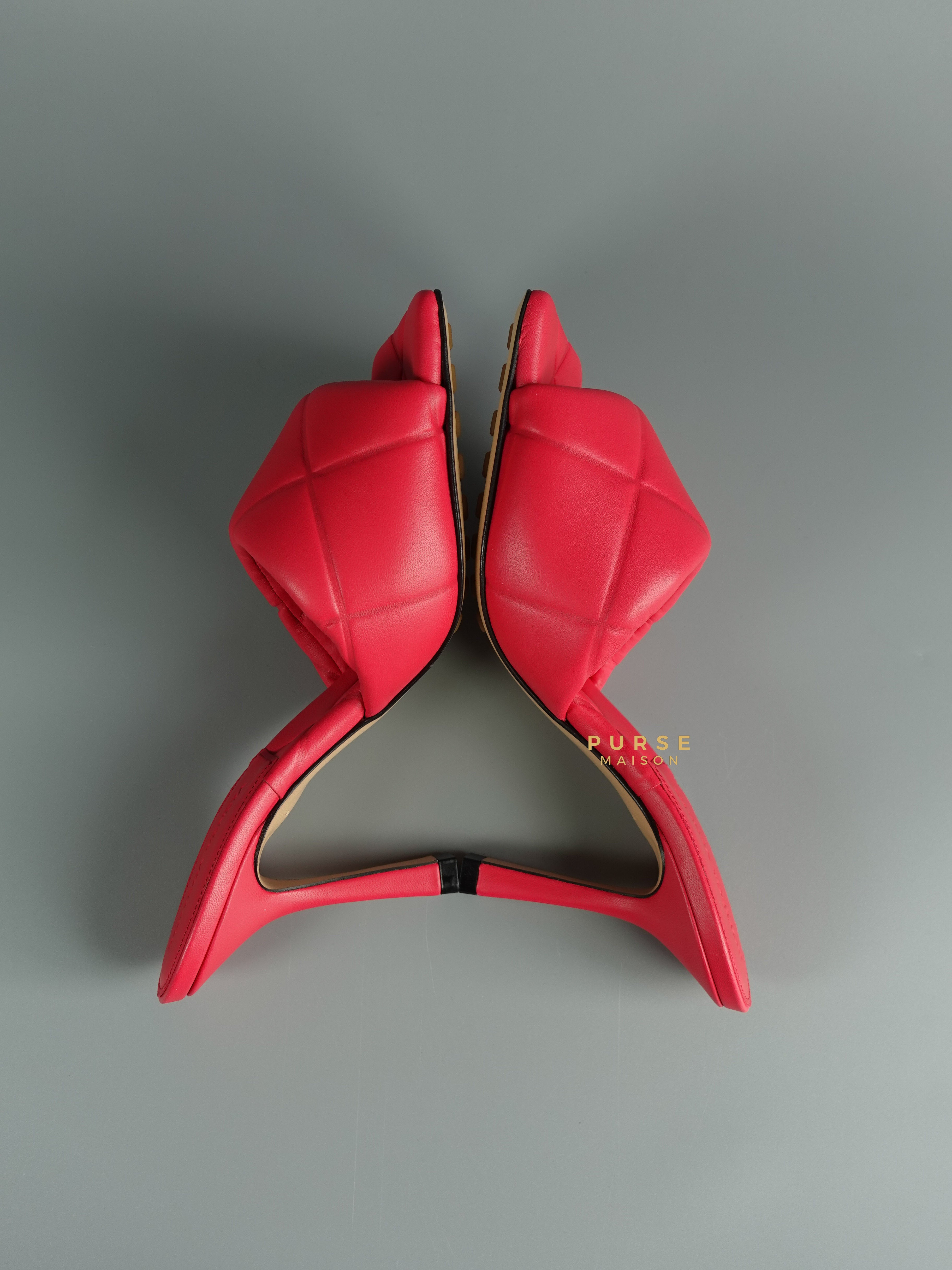 Bottega Veneta The Rubber Libo Quilted Embossed Lagoon Nappa Rose Pink Sandals (Size 36 EU, 23.5cm) | Purse Maison Luxury Bags Shop