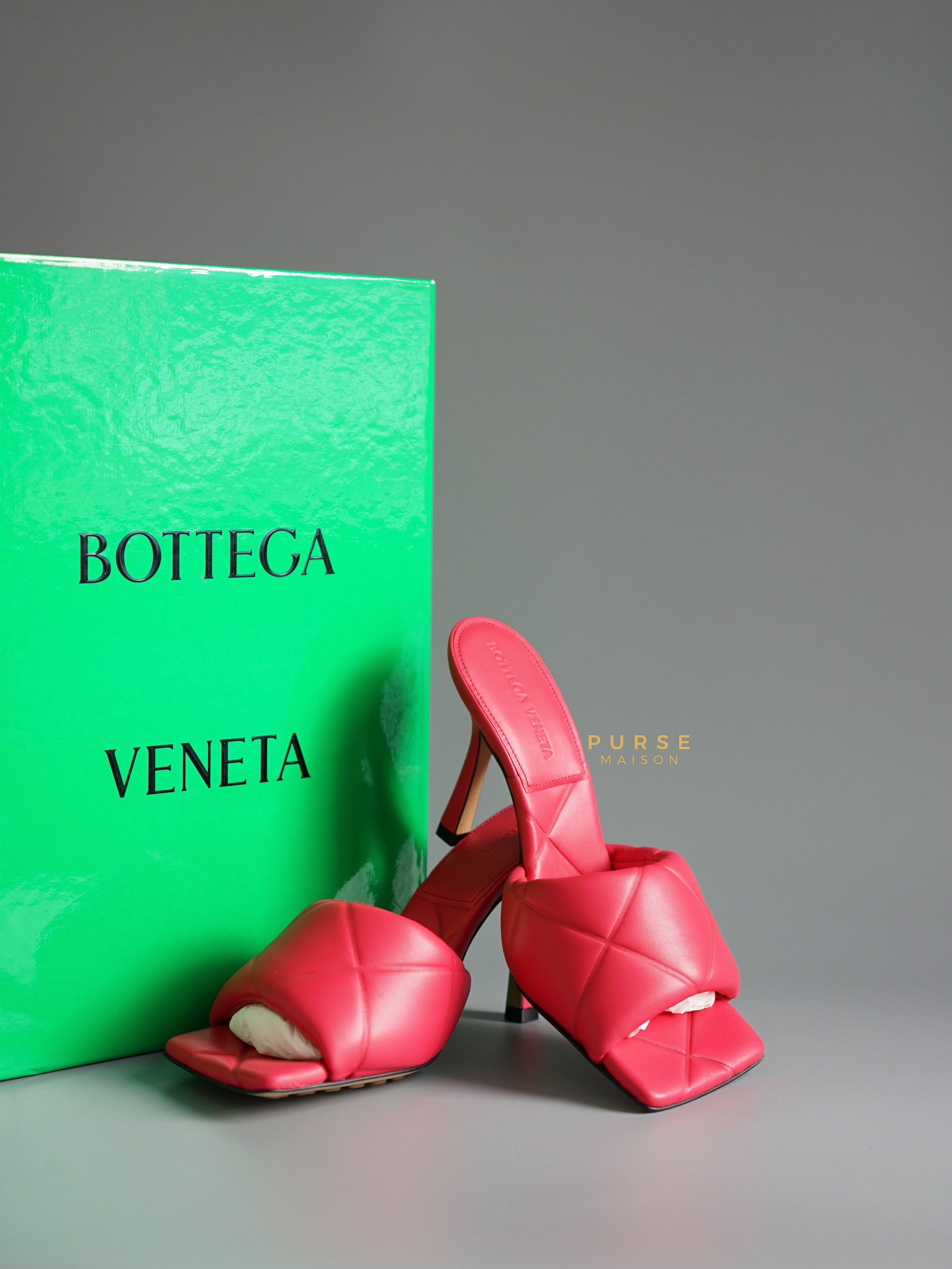 Bottega Veneta The Rubber Libo Quilted Embossed Lagoon Nappa Rose Pink Sandals (Size 36 EU, 23.5cm) | Purse Maison Luxury Bags Shop