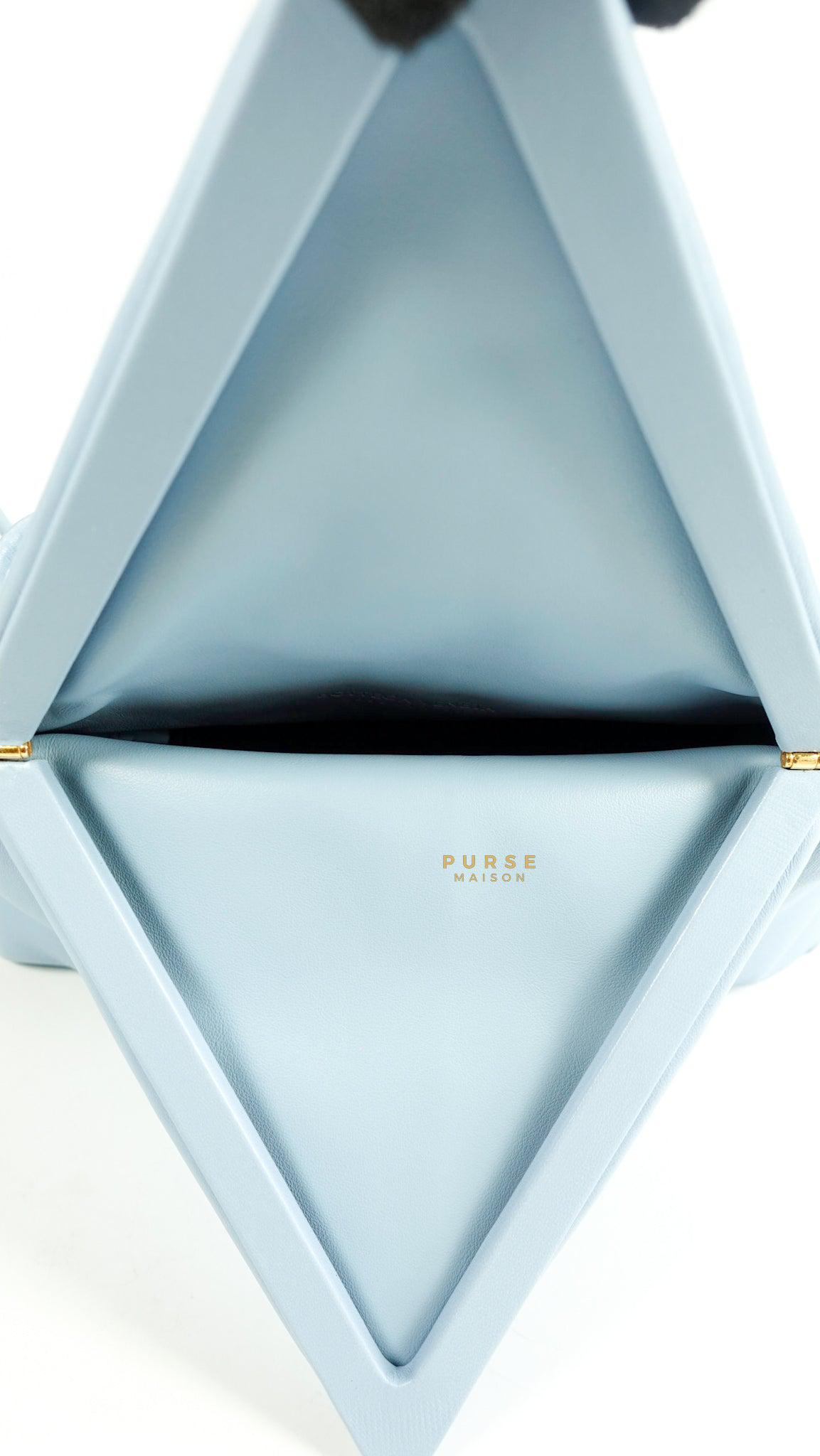 Bottega Veneta Triangle Fold Clutch (Light Blue)