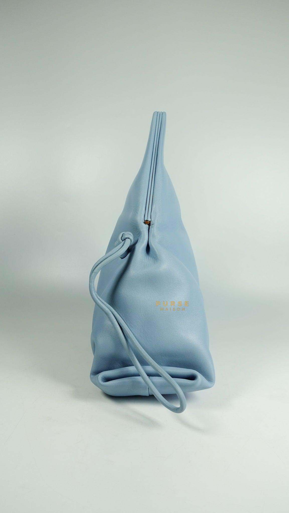 Bottega Veneta Triangle Fold Clutch (Light Blue)