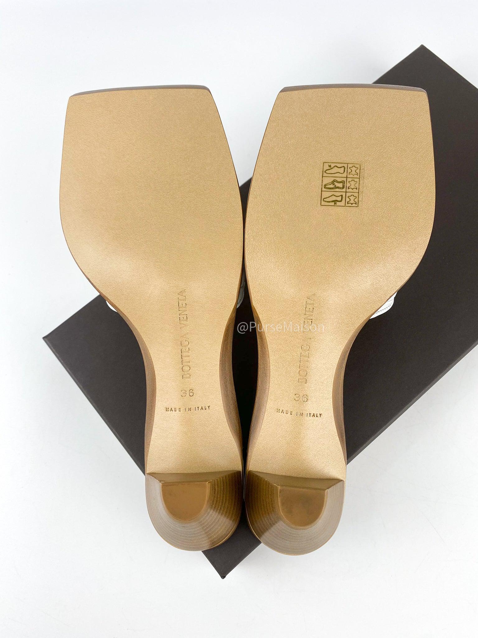 Bottega Veneta White Sandal Pelle S. Cuoio Stuoia Nappa (Size 38 EUR, 25cm)