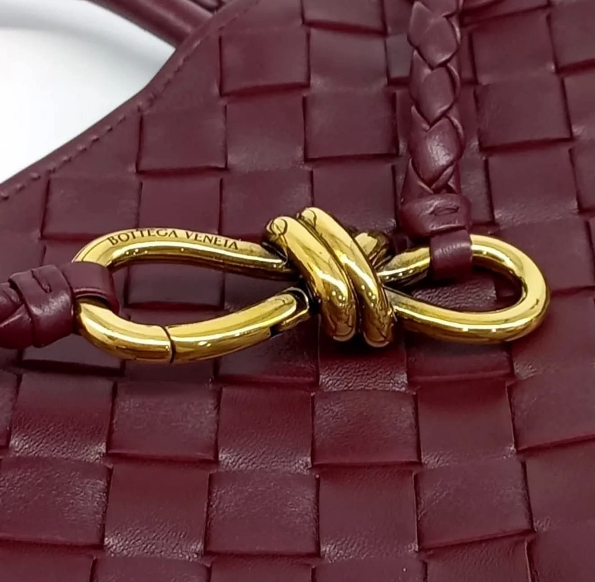 Bottega Venetta Andiamo Small Burgundy | Purse Maison Luxury Bags Shop