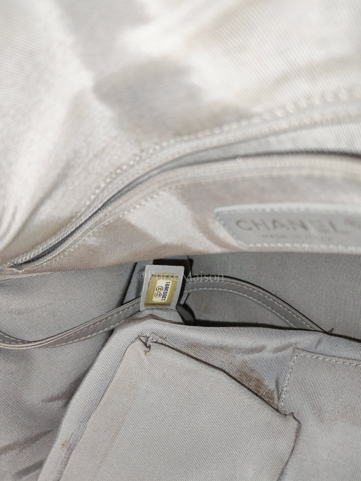 Bowling Bag Dark Blue Denim in Silver Hardware (Series 13) | Purse Maison Luxury Bags Shop
