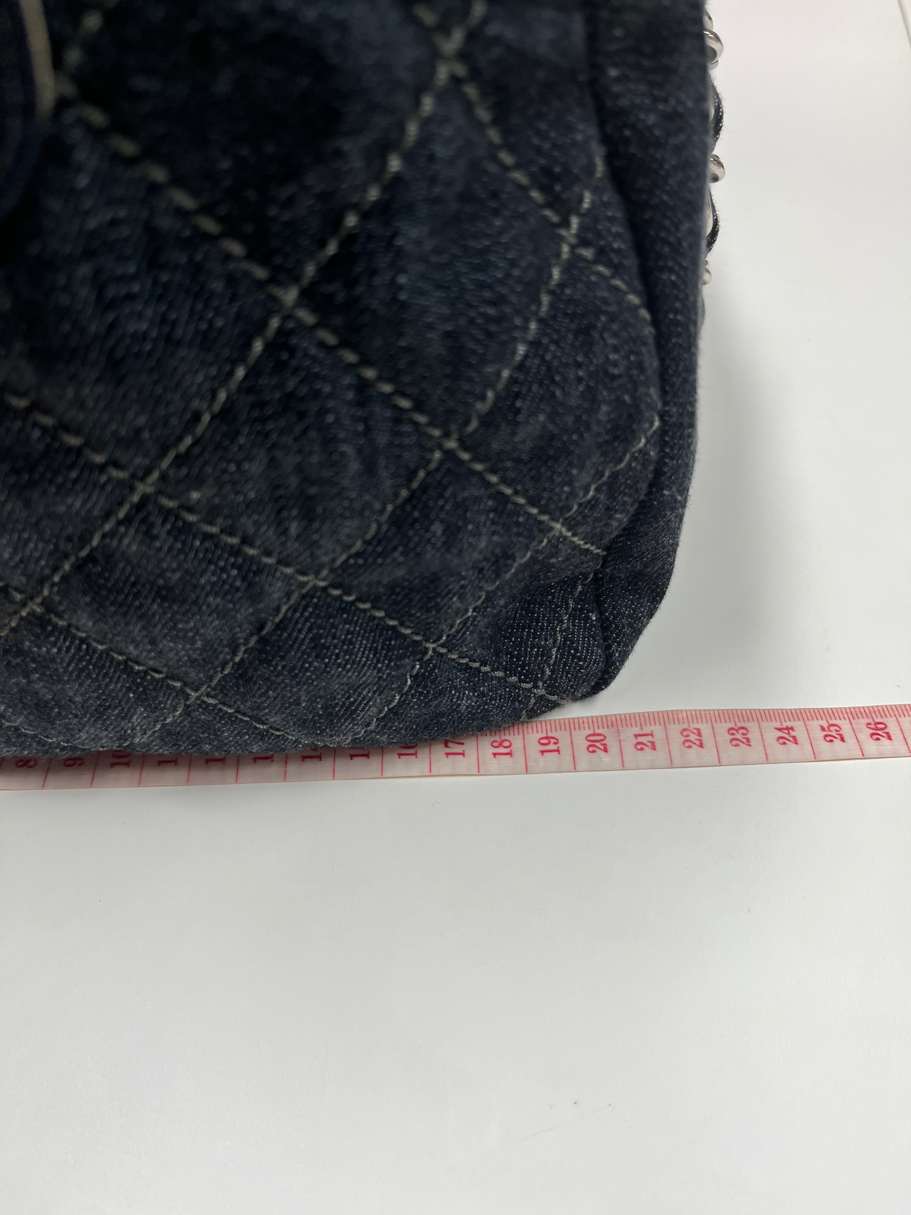 Bowling Bag Dark Blue Denim in Silver Hardware (Series 13) | Purse Maison Luxury Bags Shop