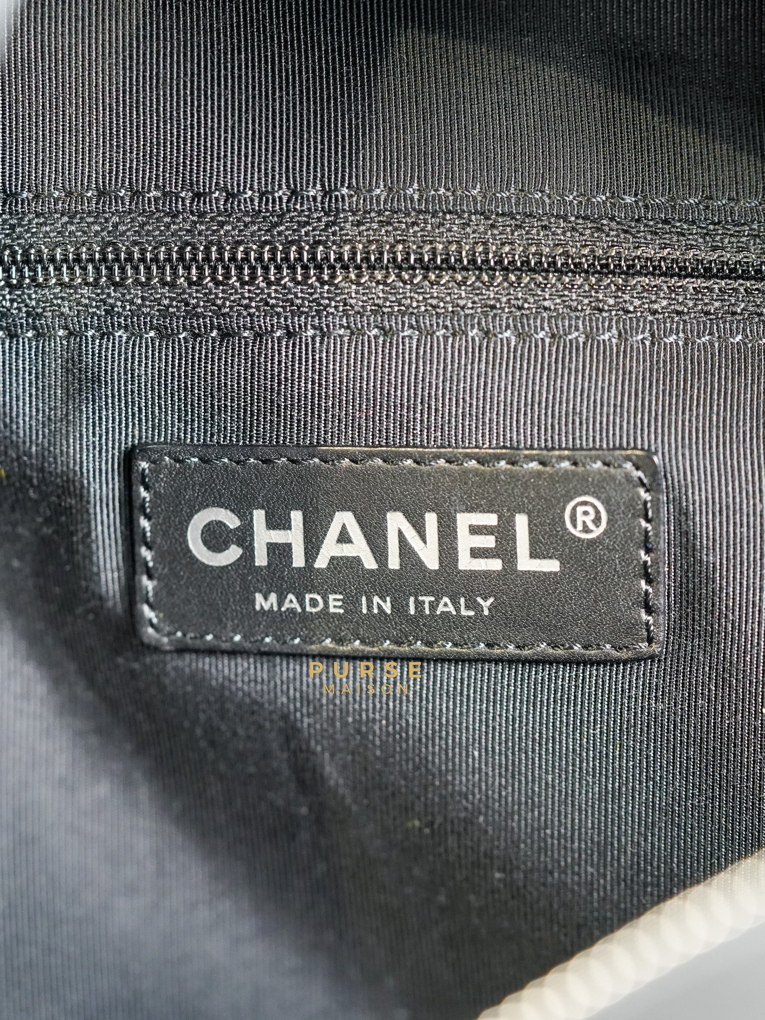 Bowling Bag in Black Iridescent Calfskin Leather and Ruthenium Hardware Series 14 | Purse Maison Luxury Bags Shop