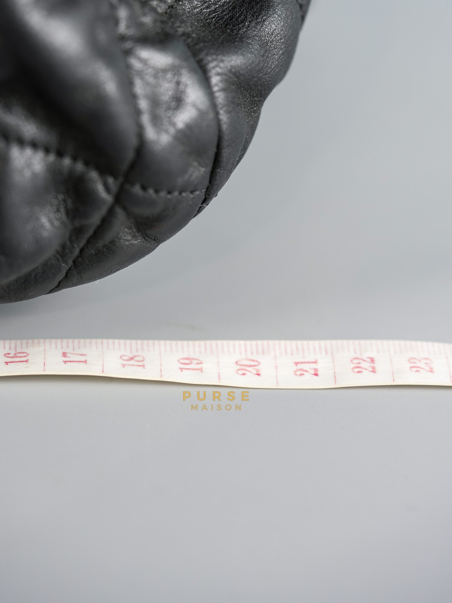 Bowling Bag in Black Iridescent Calfskin Leather and Ruthenium Hardware Series 14 | Purse Maison Luxury Bags Shop