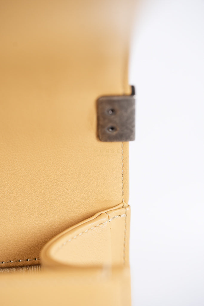 Boy Chevron Beige in Calfskin Leather and Ruthenium Hardware Series 22 | Purse Maison Luxury Bags Shop