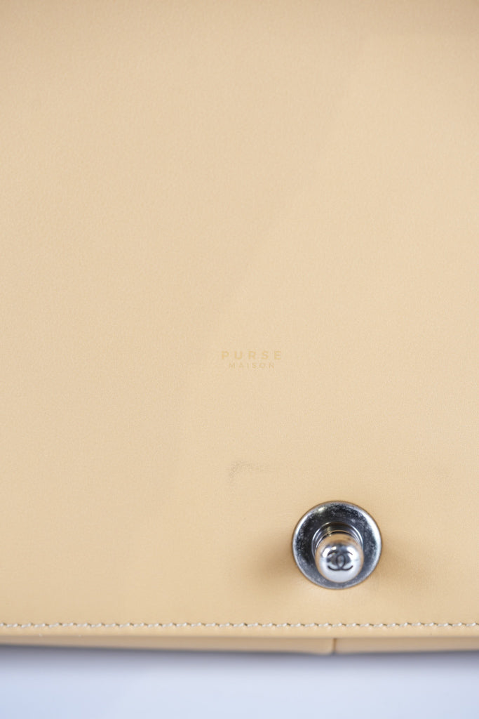 Boy Chevron Beige in Calfskin Leather and Ruthenium Hardware Series 22 | Purse Maison Luxury Bags Shop