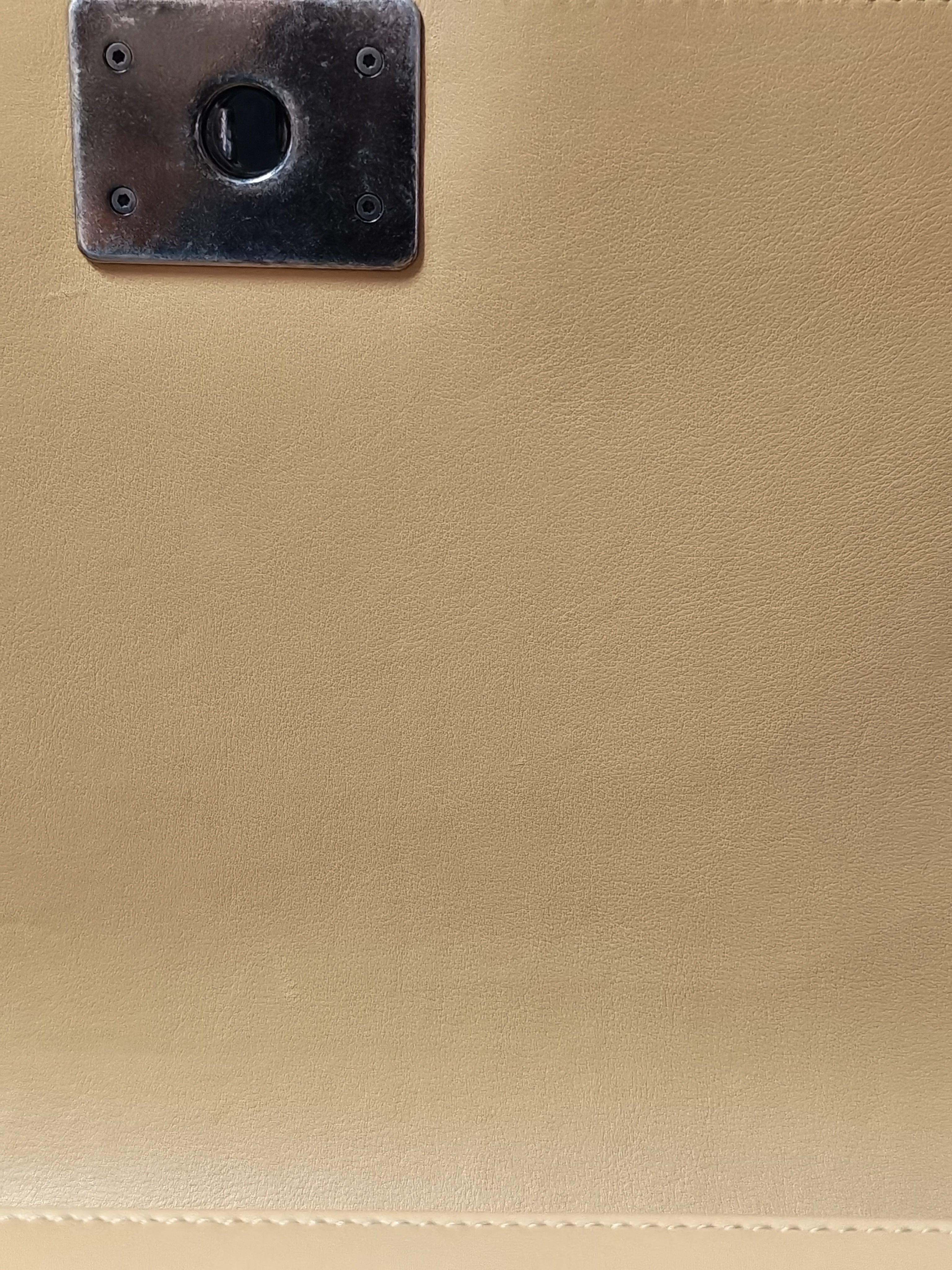 Boy Chevron Beige in Calfskin Leather and Ruthenium Hardware Series 22 | Purse Maison Luxury Bags Shop